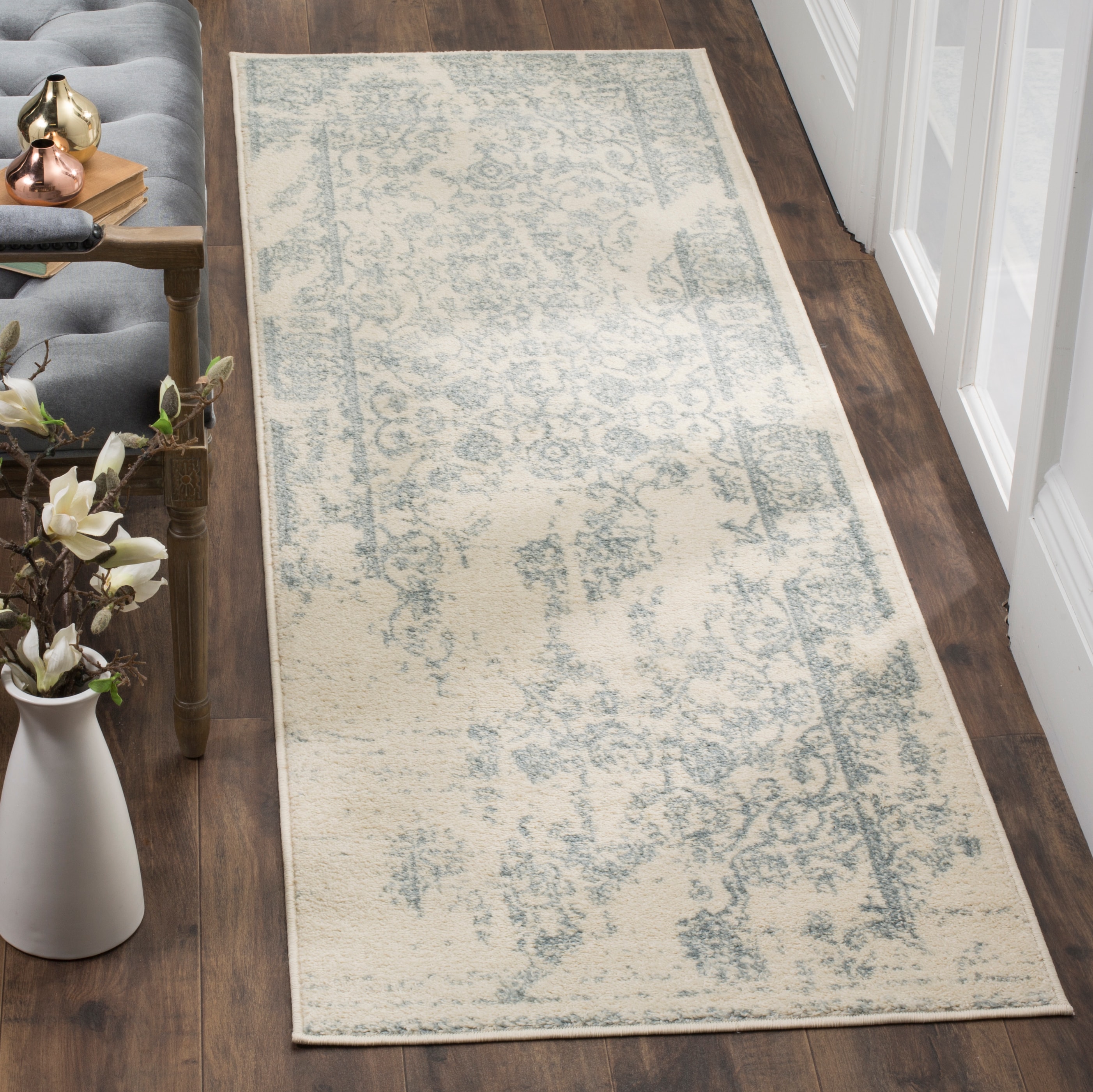 Adirondack 101S Ivory Slate 2ft-6in x 6ft Runner Rug