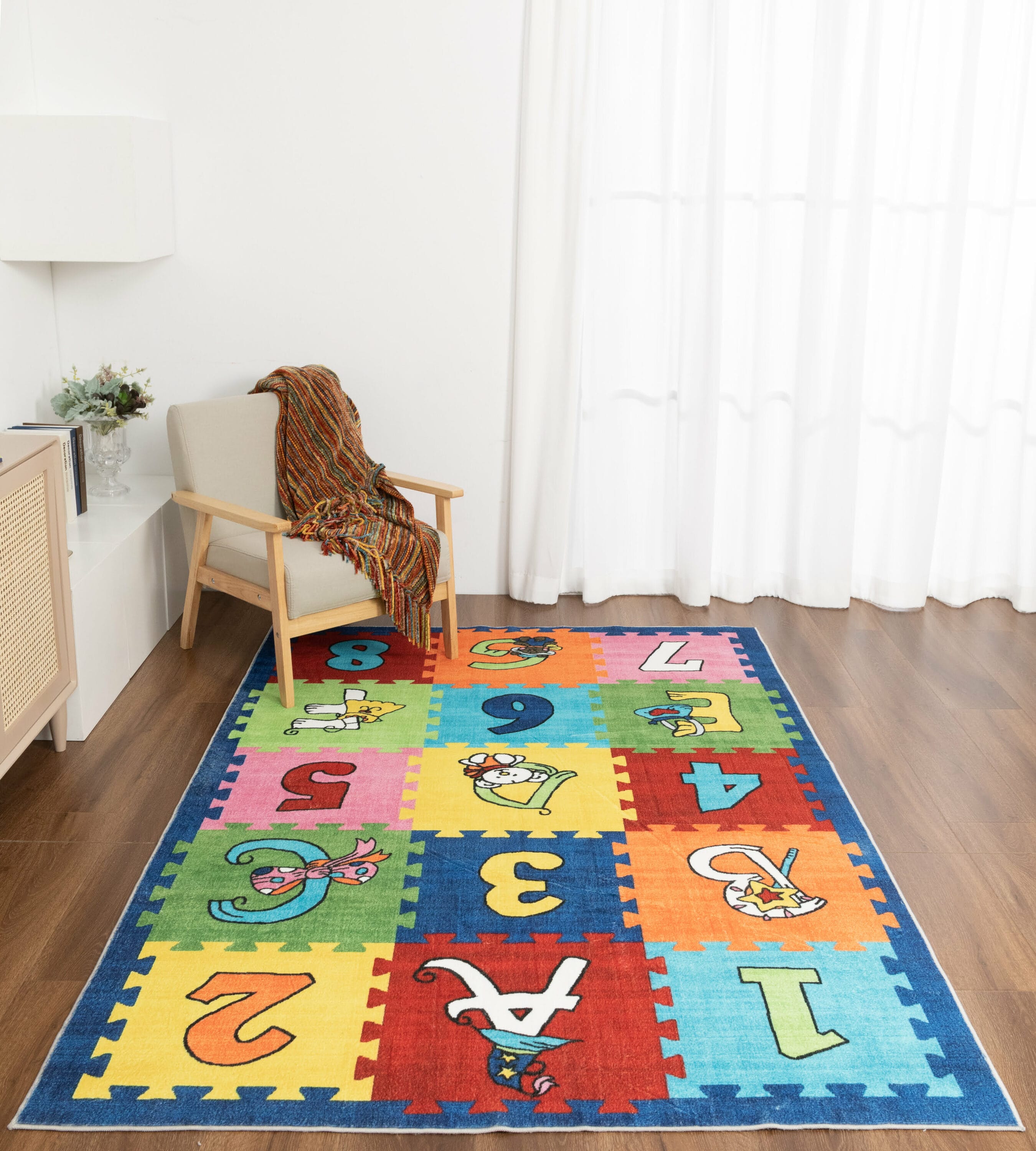 MDA Rugs KR0657 Kids 5 x 7 (ft) Polyester Oxford Blue Rectangular Indoor Area rug