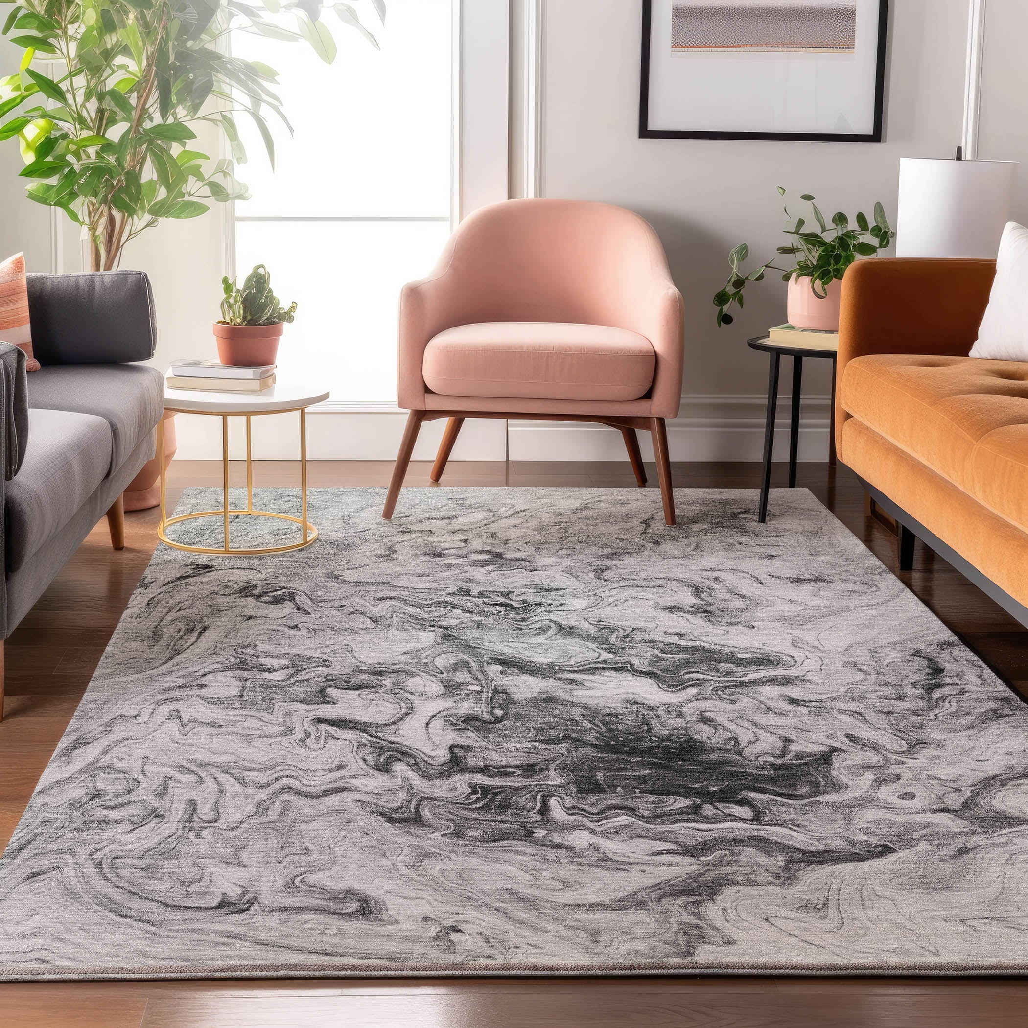 Addison Rugs AMF603GY30X46 Mayfield AMF603GY 2 x 3 (ft) Loomed Polyester Gray Rectangular Indoor Geometric Machine washable Area rug