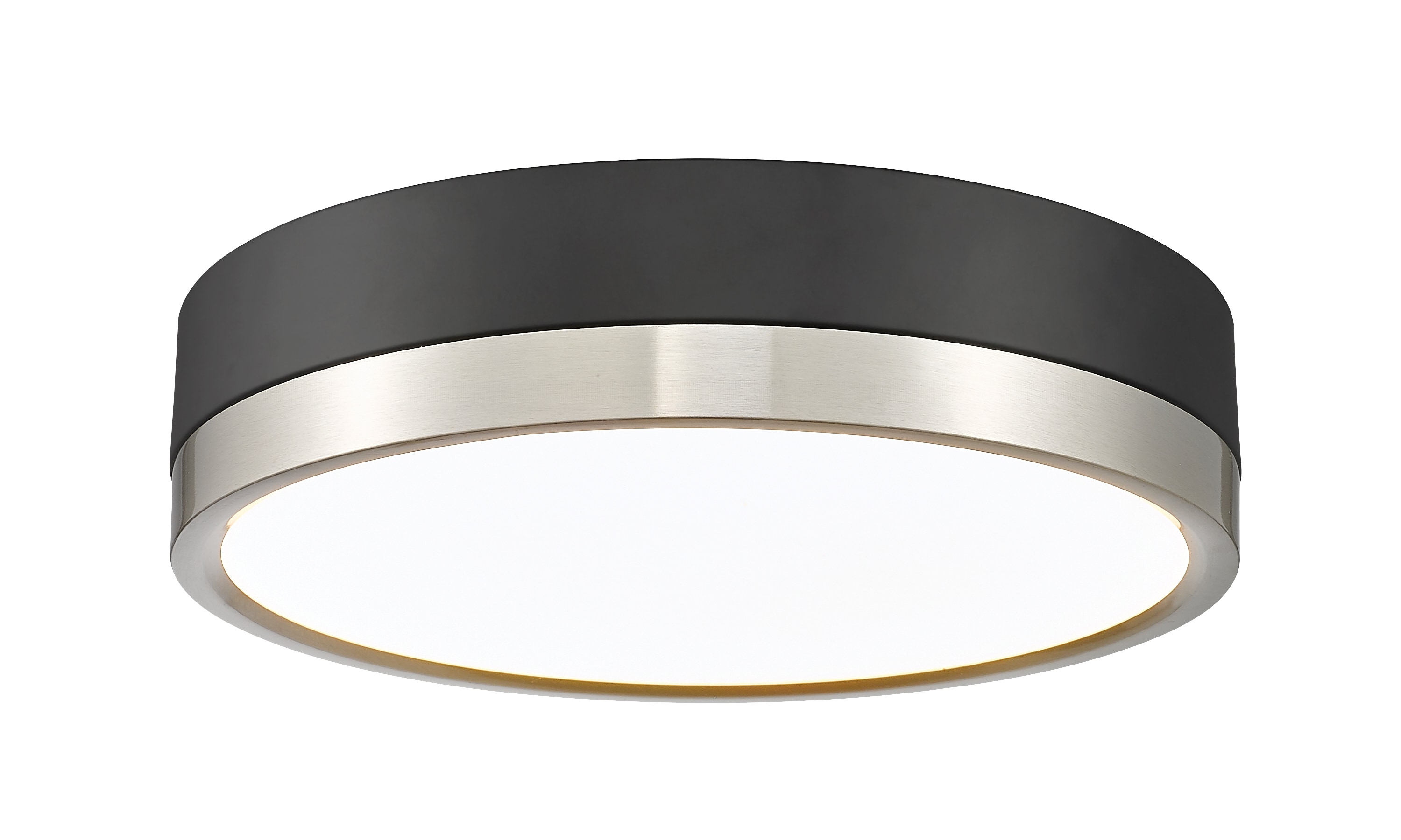 Z-Lite 1006F12-MB-BN-LED Algar 1 -Light 12-in Multiple finishes Black Integrated LED Flush Mount Light