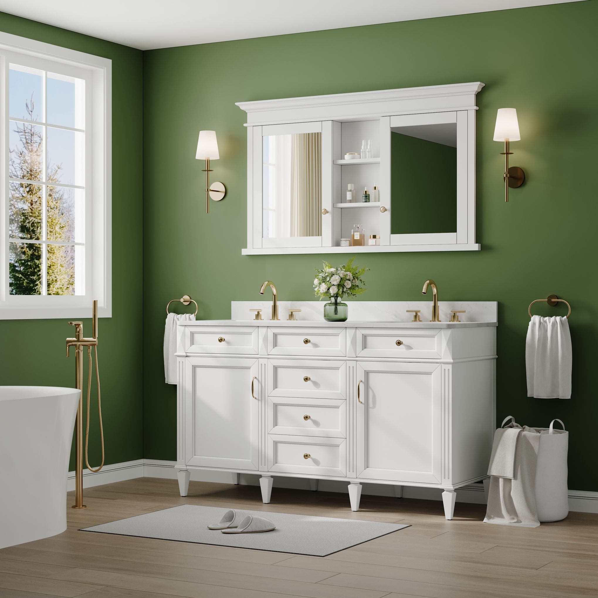 WELLFOR D5532MC-WT Bathroom-Medicine-Cabinets - View #5