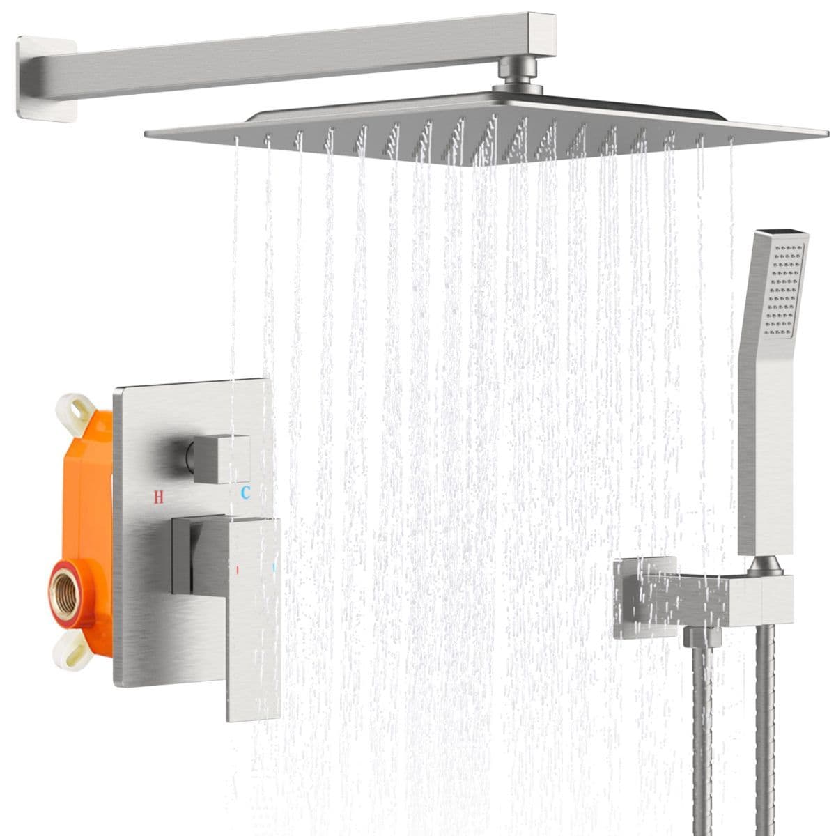 Tatayosi - Shower System Shower Faucet Combo Set Wall Mounted with 10-inch Rainfall Shower Head a...