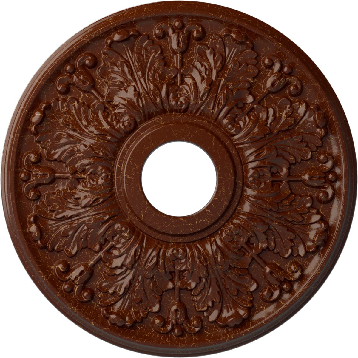 Ekena Millwork CM16APBMC Apollo 16.5-in W x 16.5-in L Painted Burnished Mahogany Crackle Polyurethane Whole Ceiling Medallion