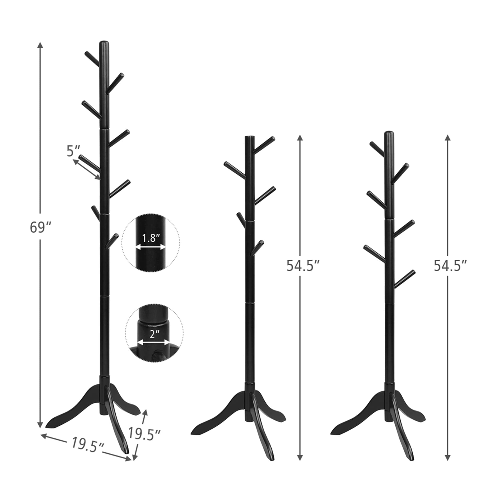 Costway SXL00152 Coatrack-Stands-Pedestals - View #2