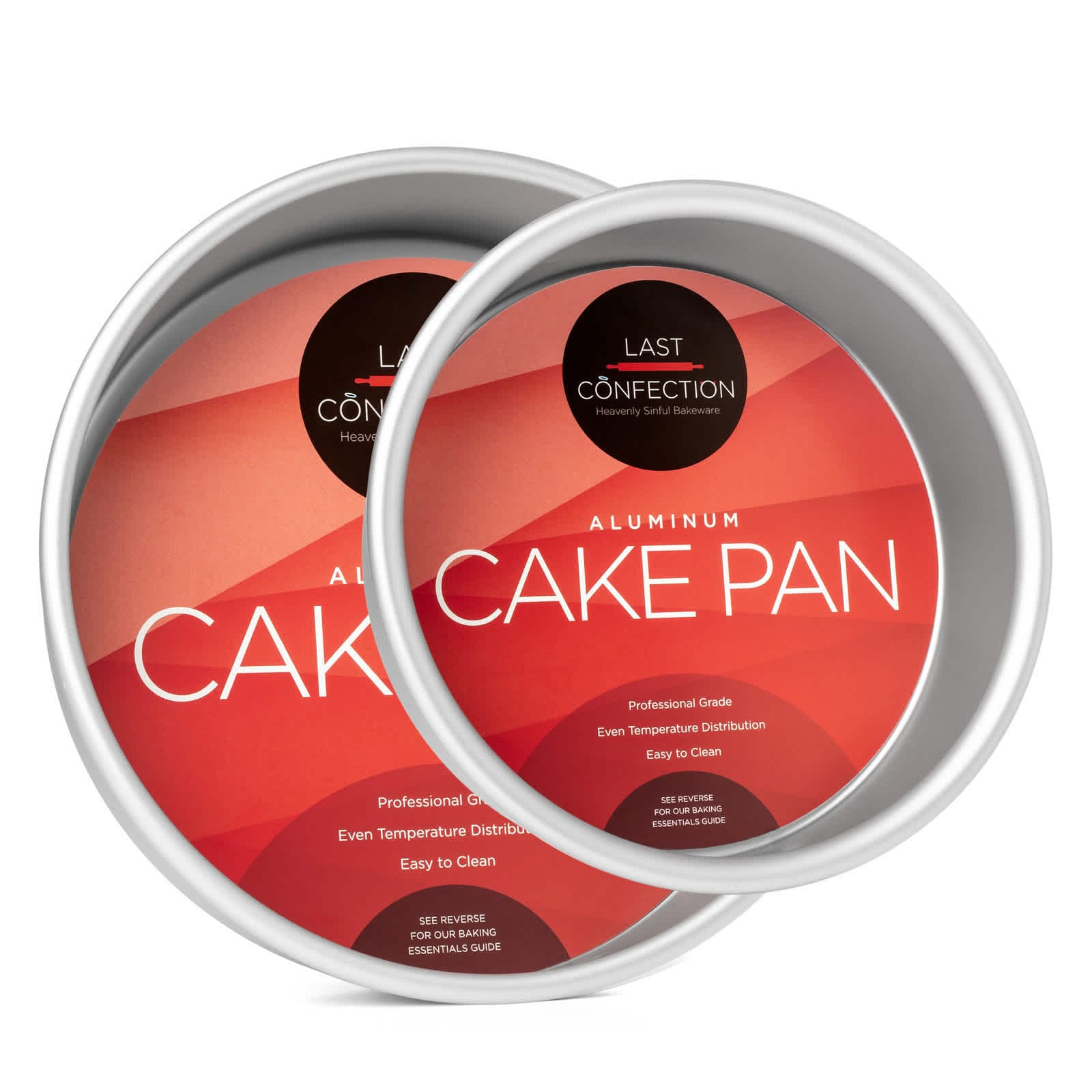 Last Confection KITCH-PAN-K-RC121 2pc Round 6-in and 9-in Cake Pan Set - Aluminum 2-in Deep
