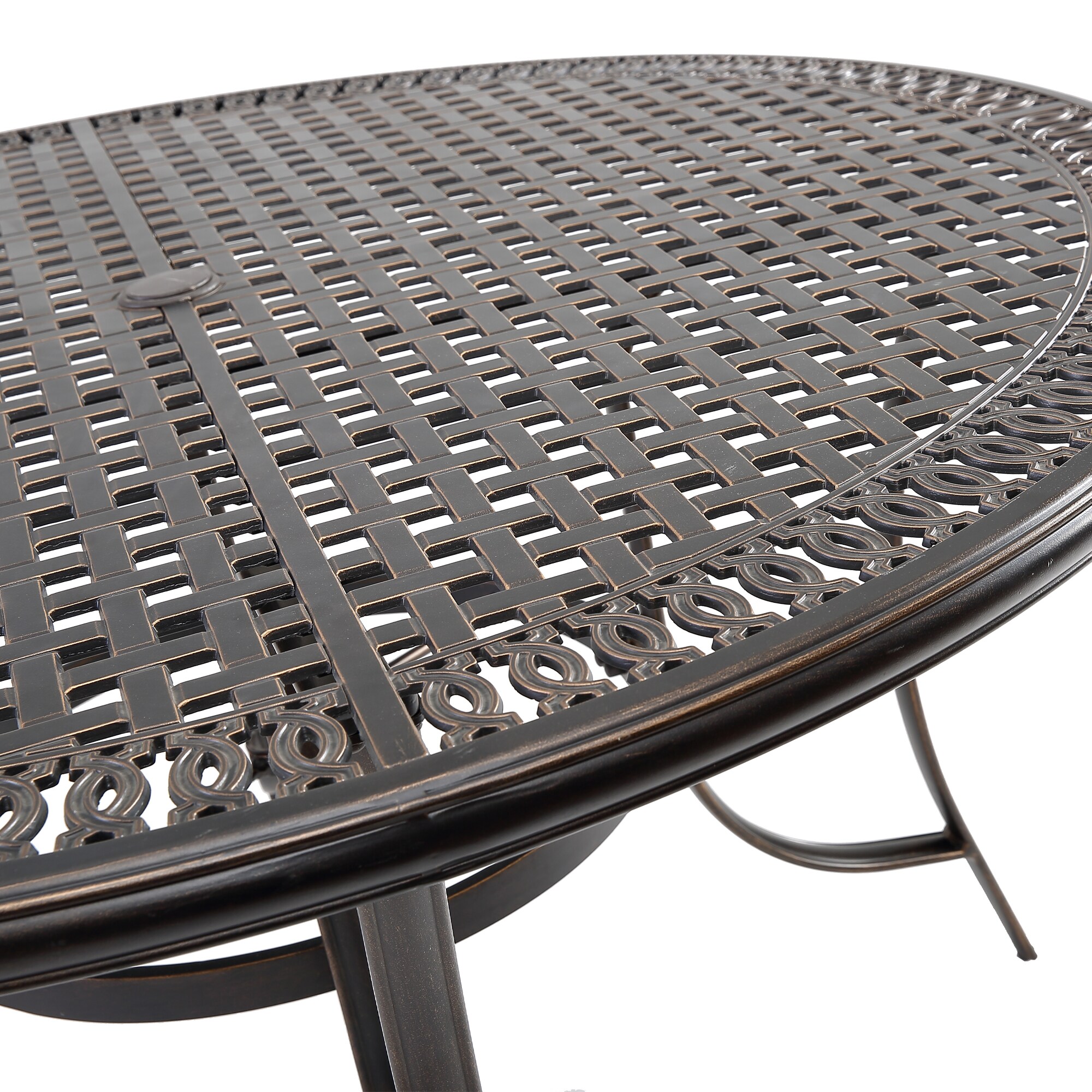 Mondawe Aluminum Round Outdoor Dining Table 60 In W X 60 In L With