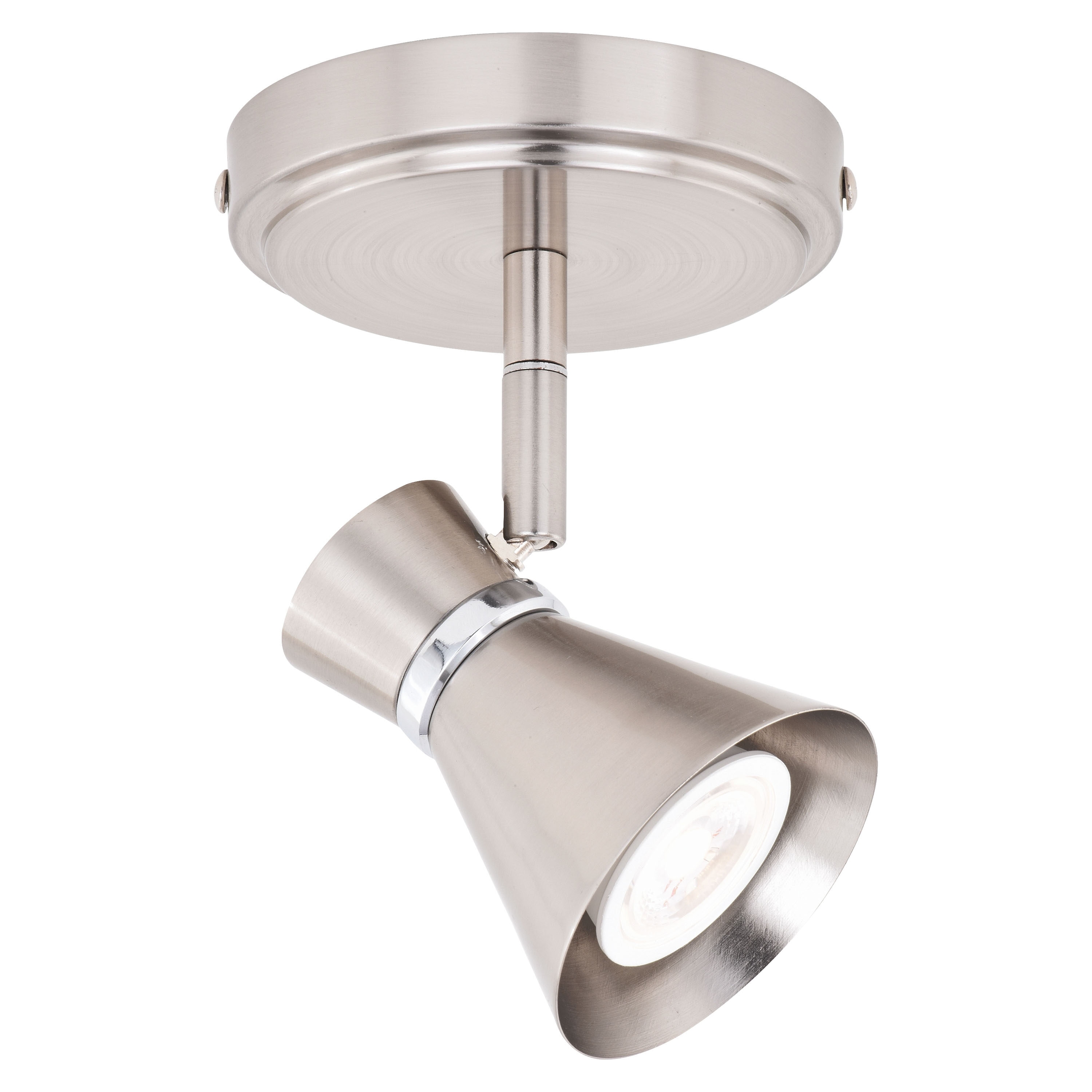 Cascadia C0218 Alto 5-in 1 -Light Brushed Nickel with Chrome dimmable GU10 pin base Mid-century Flush Mount