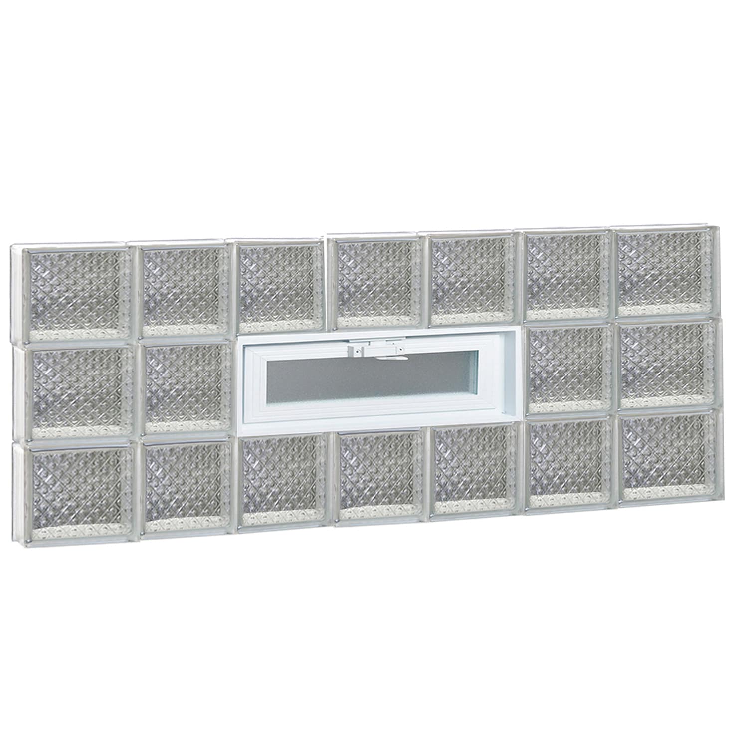 REDI2SET V4618DP Diamond Glass 44-1/4-in x 17-1/4-in Frameless Replacement Vented Glass Block Window