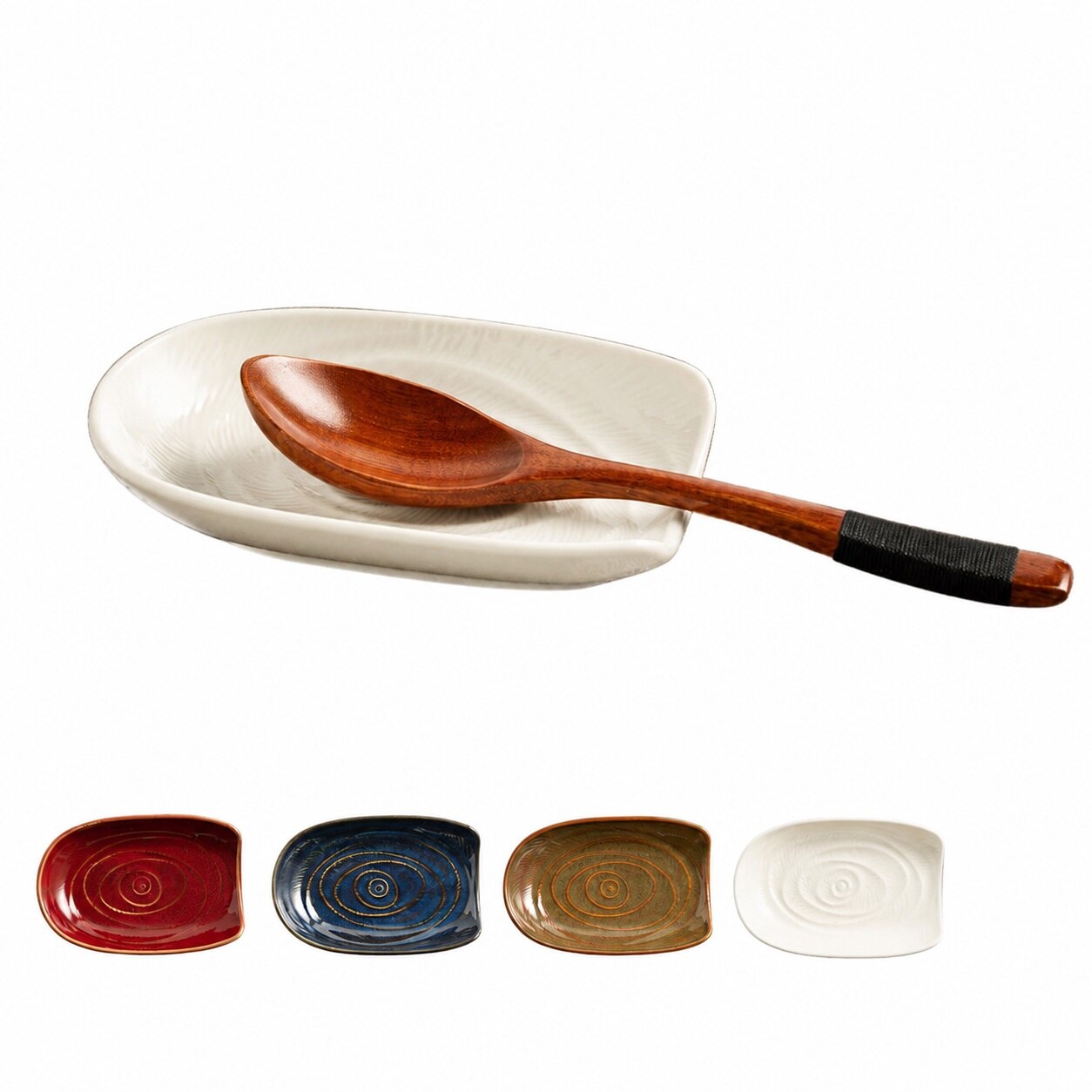 Aoibox  Ceramic Spoon Rest for Kitchen Counter 5 1 in Porcelain Utensil Holder for Cooking and Coffee Use Set