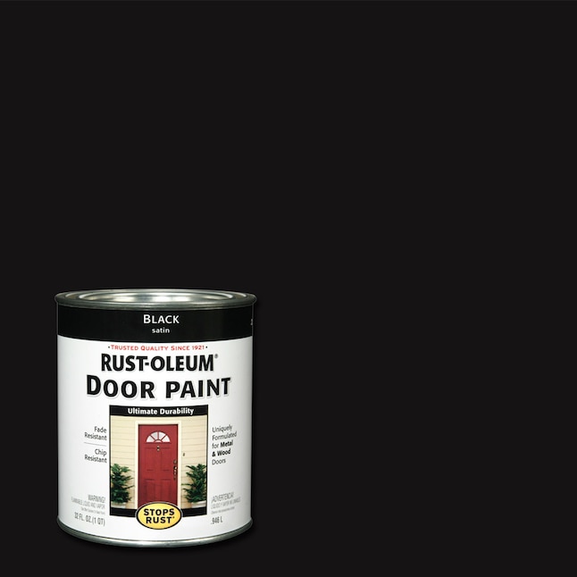 Rust-Oleum Stops rust Satin Black Enamel Oil-based Interior/Exterior ...
