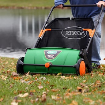 Scotts 26-Inch Walk Behind Push Lawn Sweeper - Leaf & Grass Clipping  Sweeper - Easy to Use & Sturdy - Ideal for Lawn, Patio, Yard, Sidewalk,  Driveway in the Lawn Sweepers department