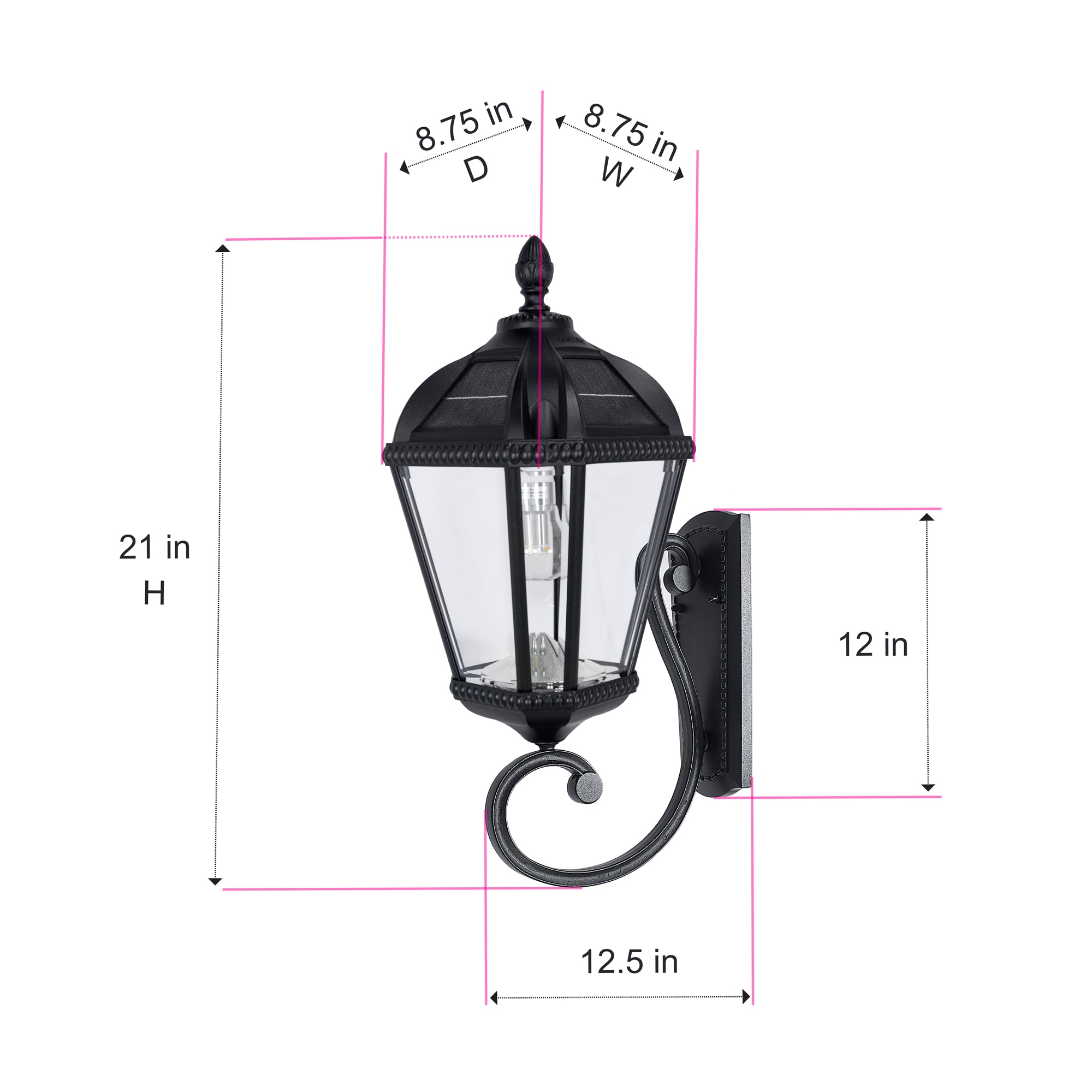 Gama Sonic GS-98B-W BLK Outdoor-Wall-Lighting - View #6