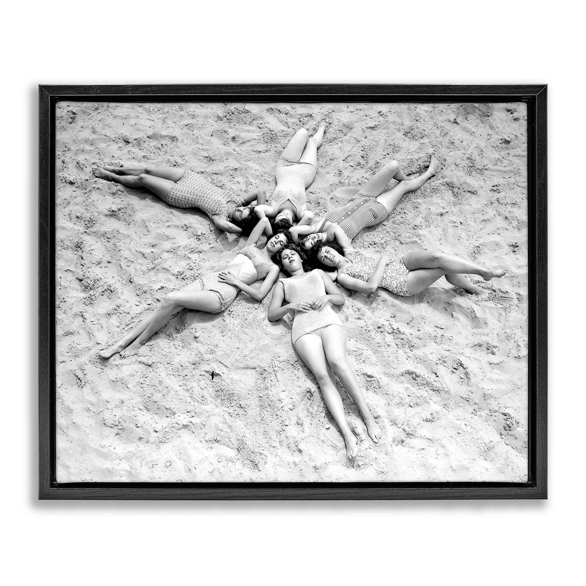Stupell Industries BT-704-FFB-24X30 Women on Beach in Star Shape Floating Frame design by Arlington Prints
