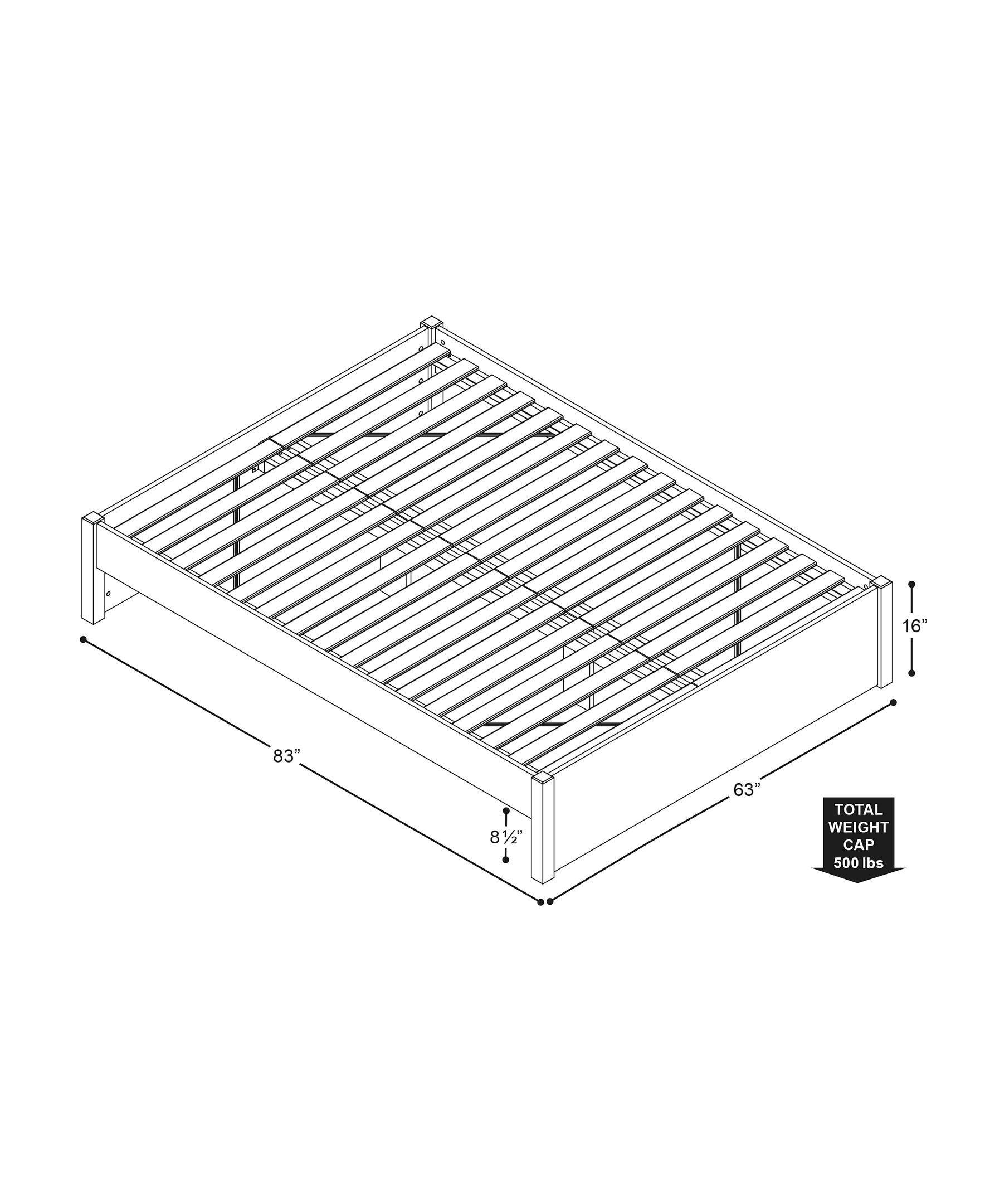 Deep Black Queen Platform Bed with Storage Drawers