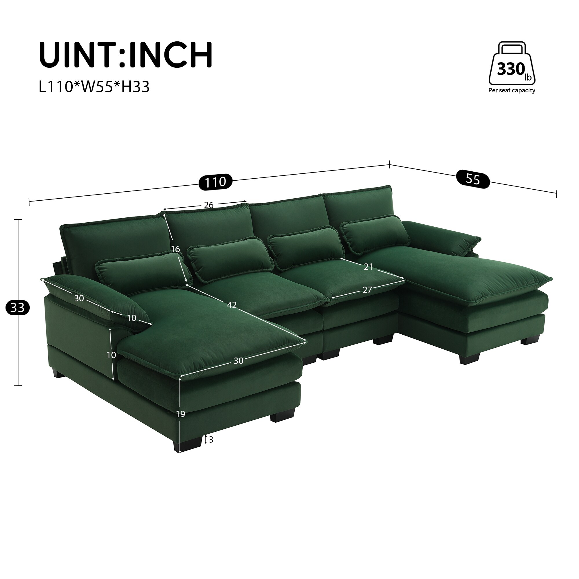 JIMSMAISON JMGTSO16GRN Sofas-Loveseats - View #5
