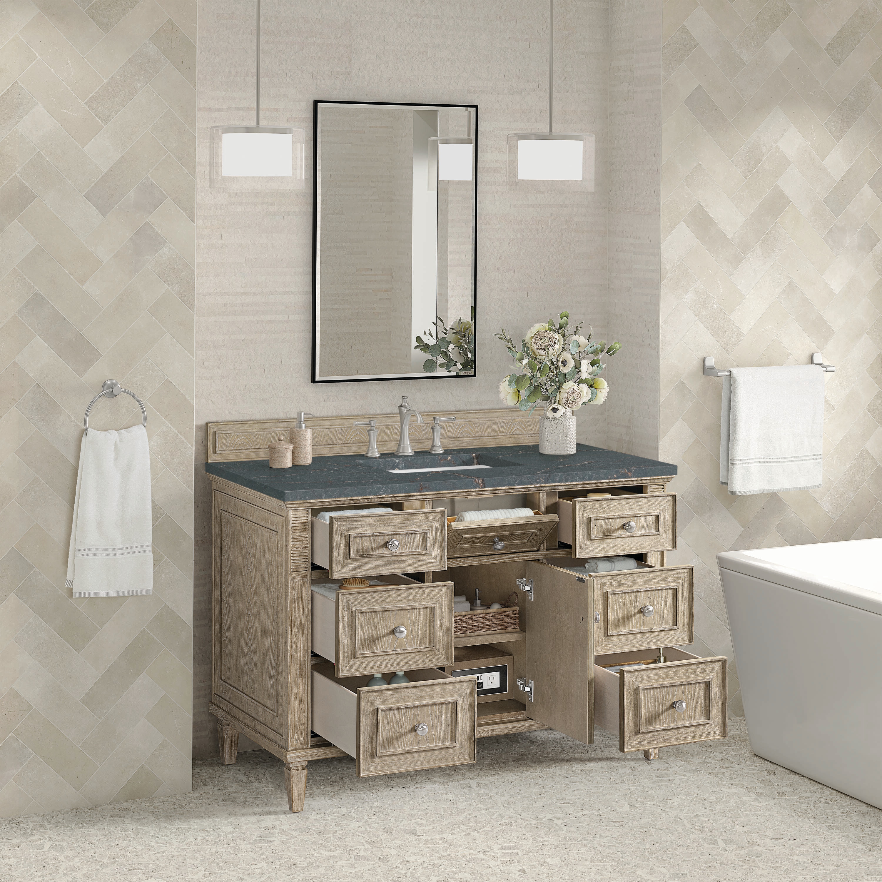 James Martin Vanities 424-V48-WWO-3PBL Bath-Vanity-Combo - View #4