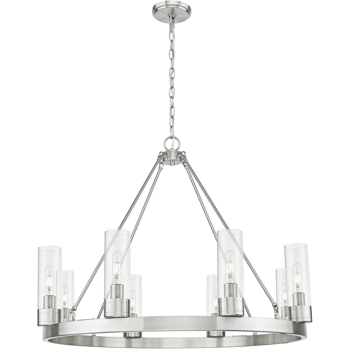 Innovations Lighting - 617-8CR-SN-G617-8CL Boreas Chandelier Satin Nickel