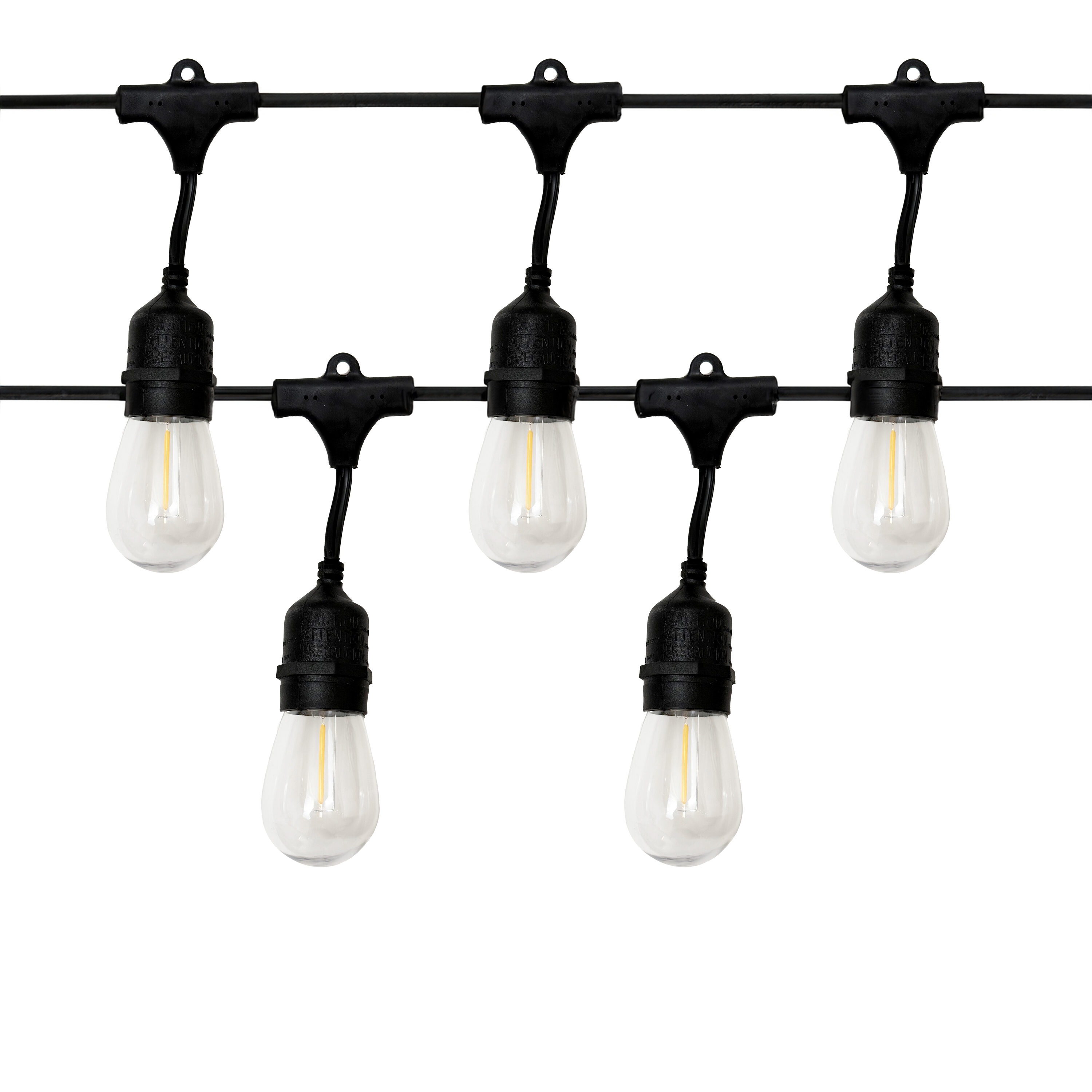 Harbor Breeze SLL48BK(24) 48-ft Plug-in Black Indoor/Outdoor String Light with 24 White -Light LED Edison Bulbs