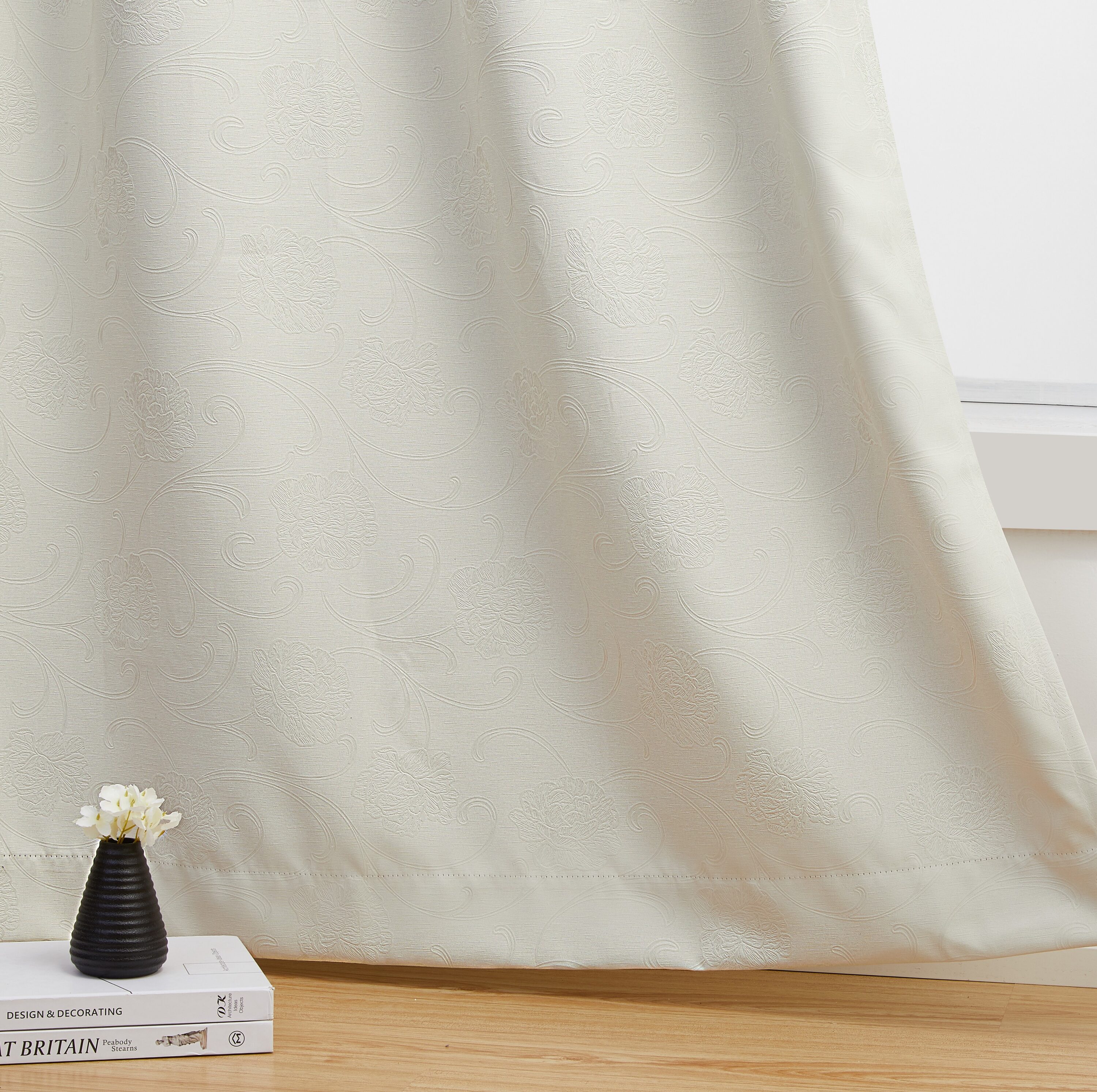 HLC.me TYLR-5263BEIG 63-Inches Beige Blackout Thermal lined Grommet Curtain panel pair