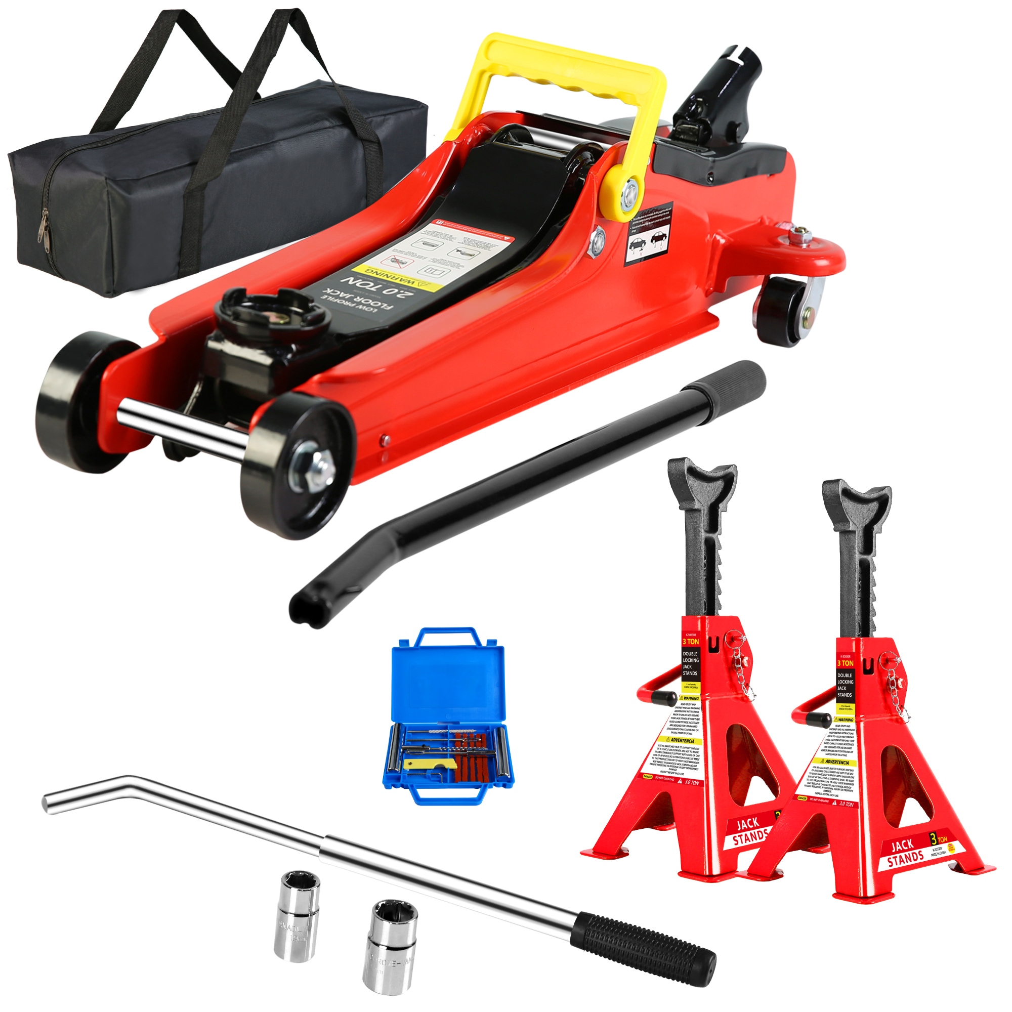 Gaierptone CRX6NYX09NJ Red 2-Ton Steel Hydraulic Low profile floor jack