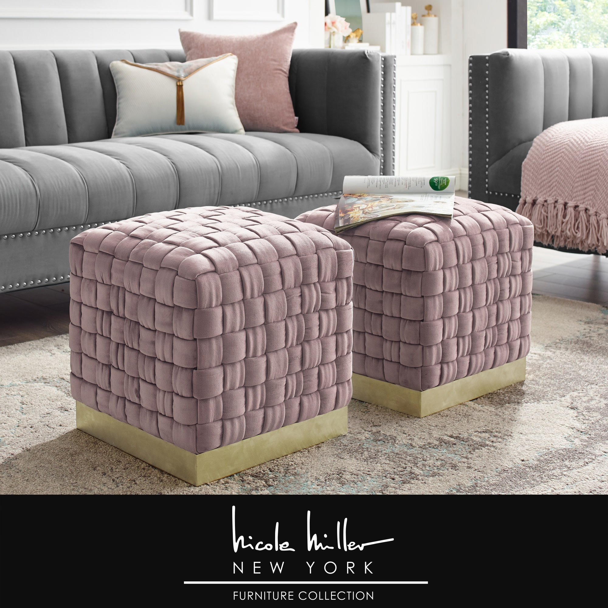 Nicole Miller NON129-02BH-LS Indoor-Ottomans - View #2