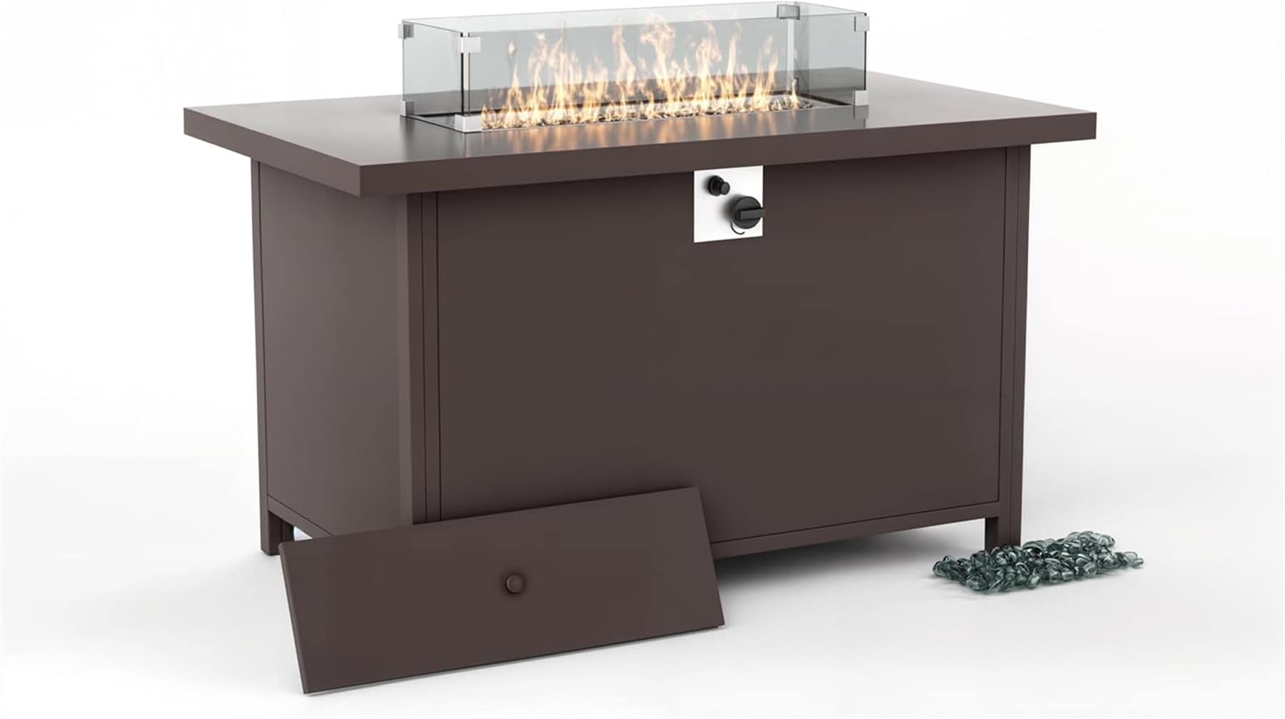 Damerin 60000 -BTU Brown Steel Natural gas Outdoor Fireplace #HL36Q