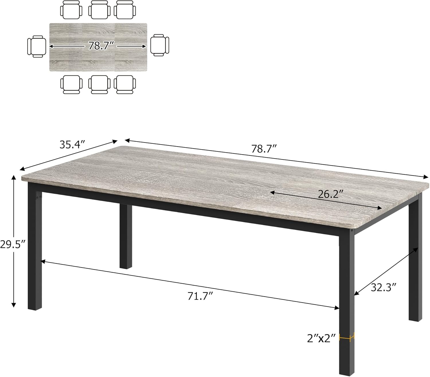 Qeetex LXL-PHO-16GSGI5O Dining-Tables - View #2