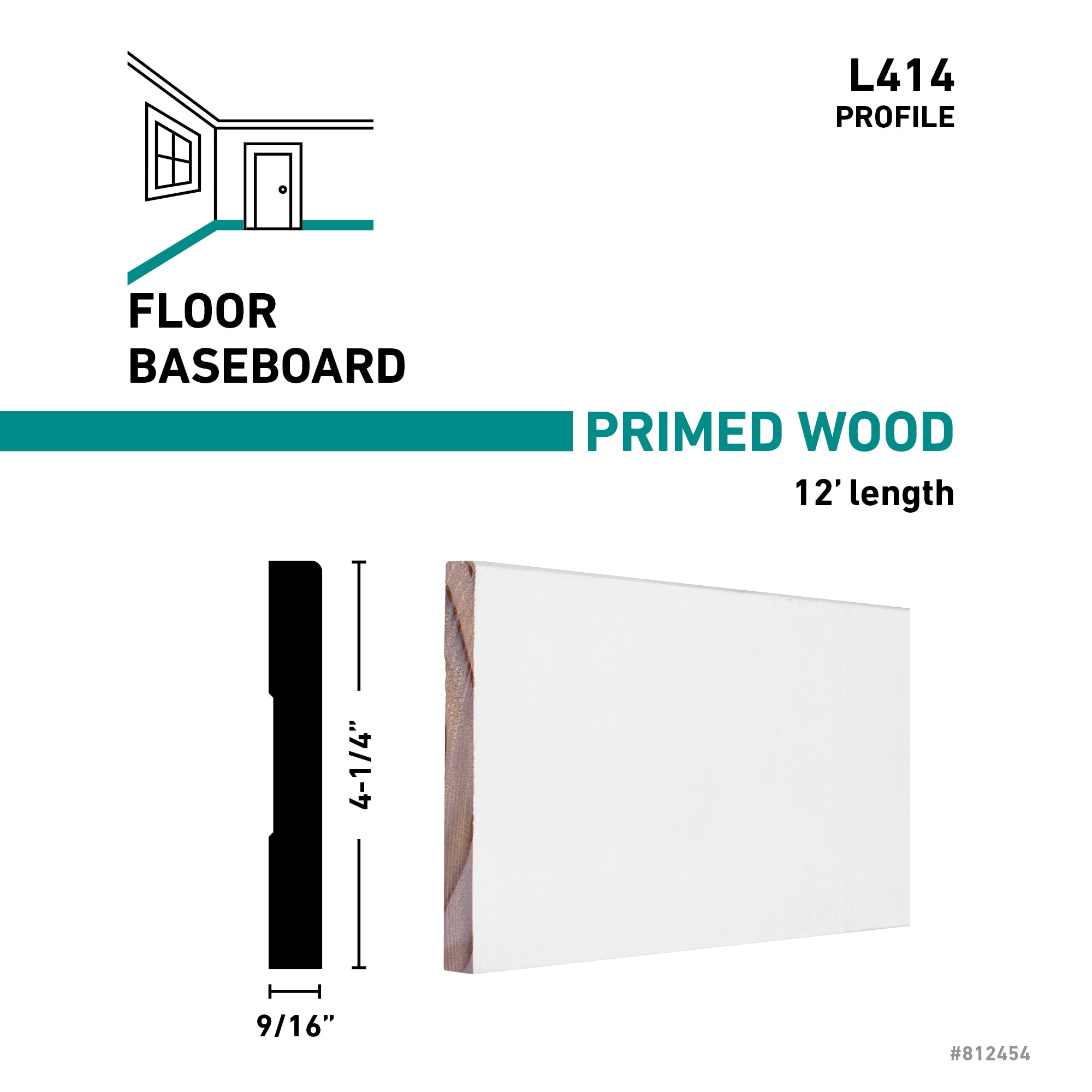 RELIABILT L 414 12 FJPMD Baseboard-Moulding - View #3