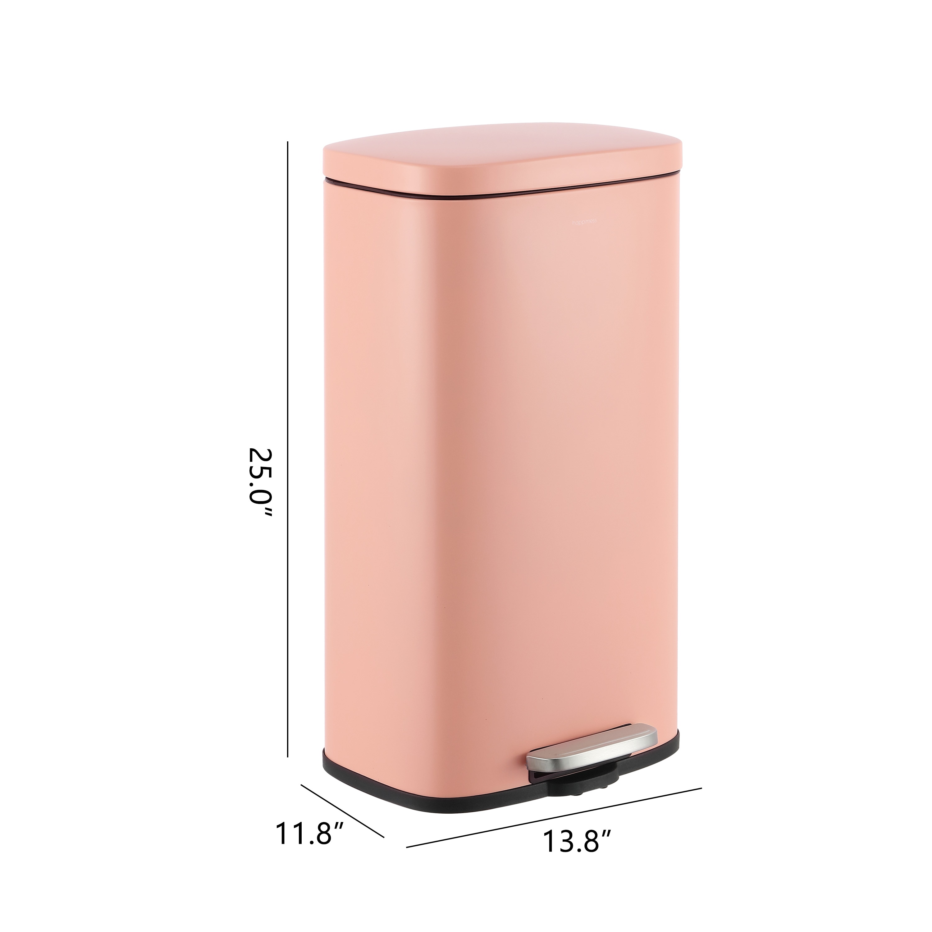 Flamingo Pink Stainless Steel Step-On Trash Can, 8 Gallons