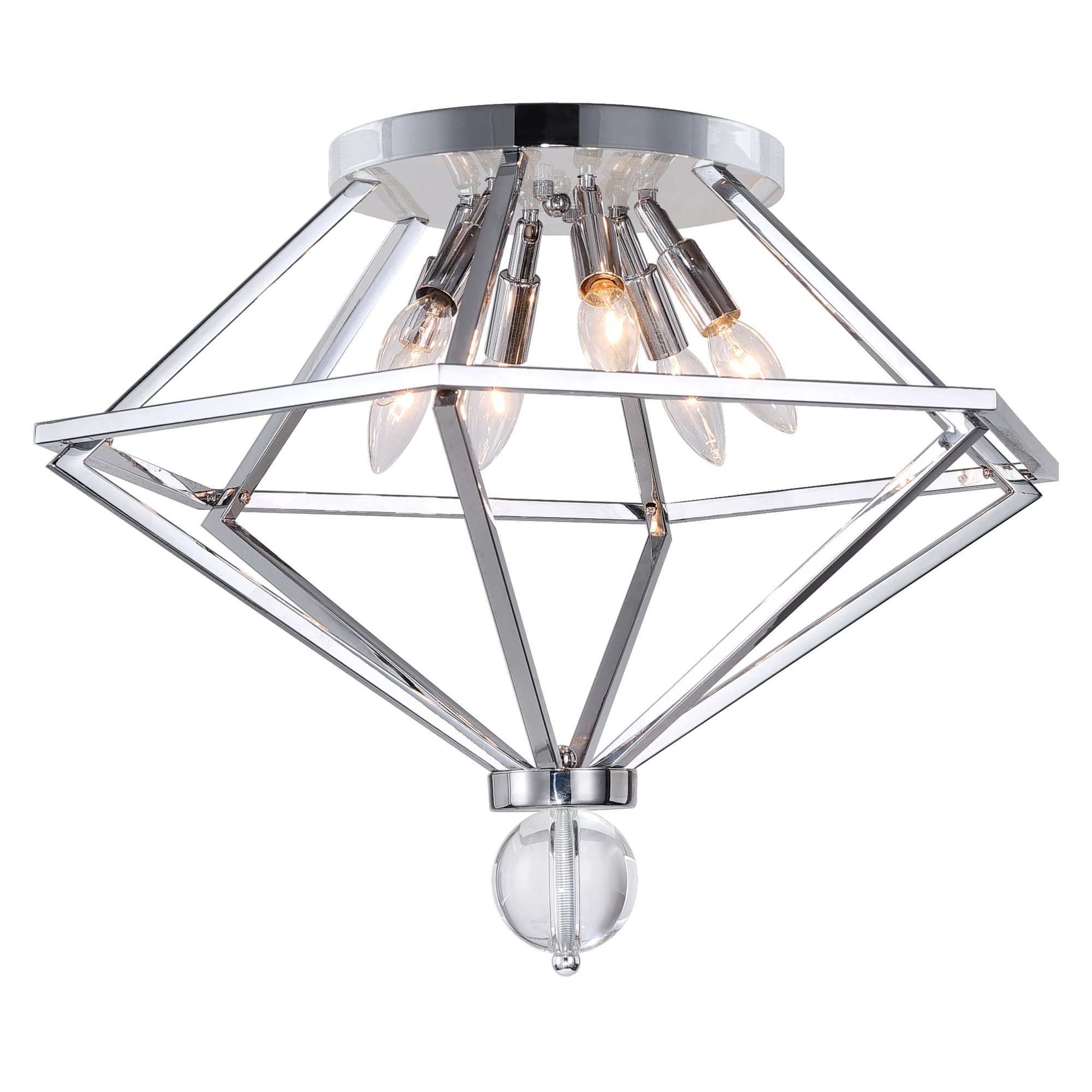 CWI Lighting 1027C23-6-601 Calista 6-Light 23-in Chrome Flush Mount Light