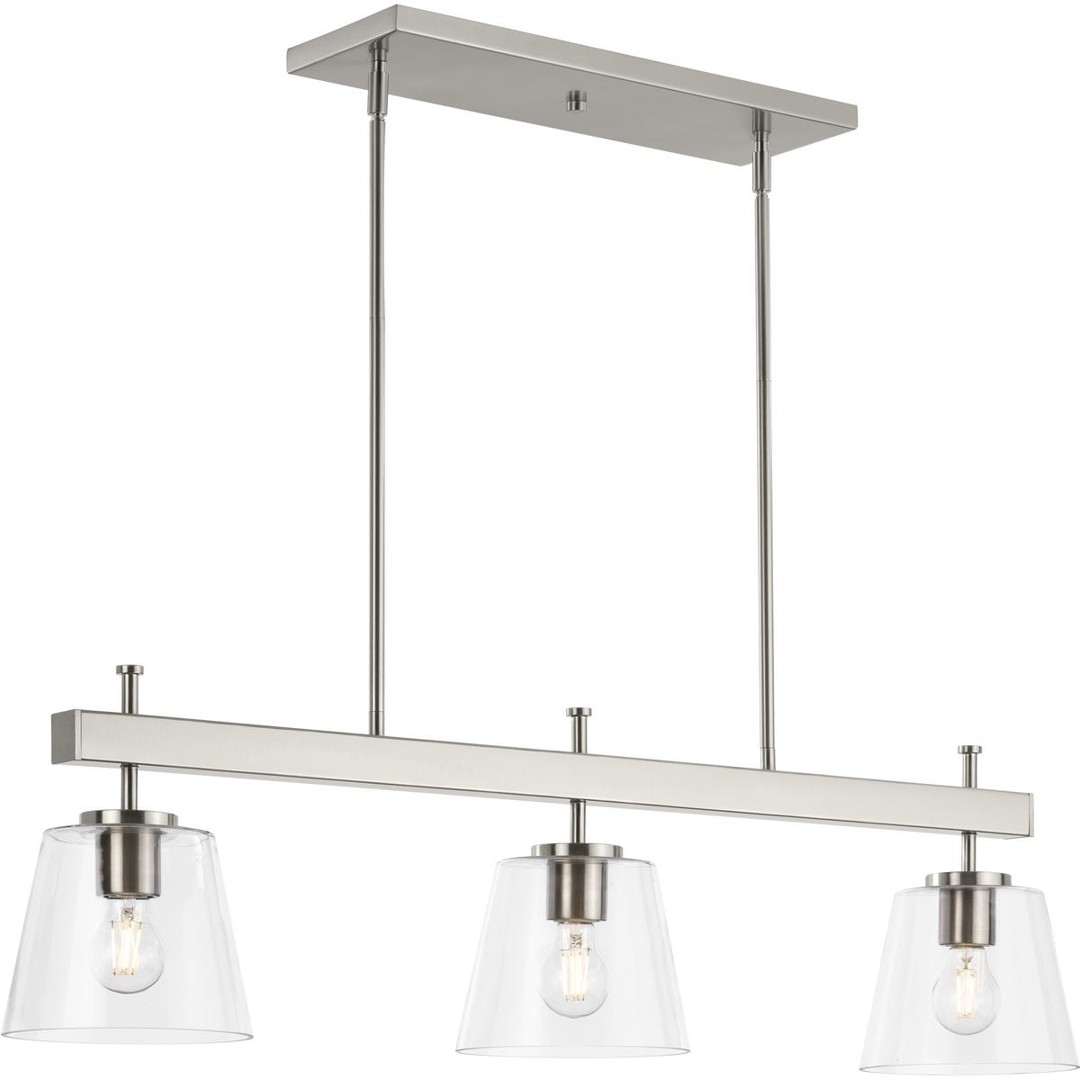 Progress Lighting Saffert 3-Light Brushed Gray Transitional Chandelier