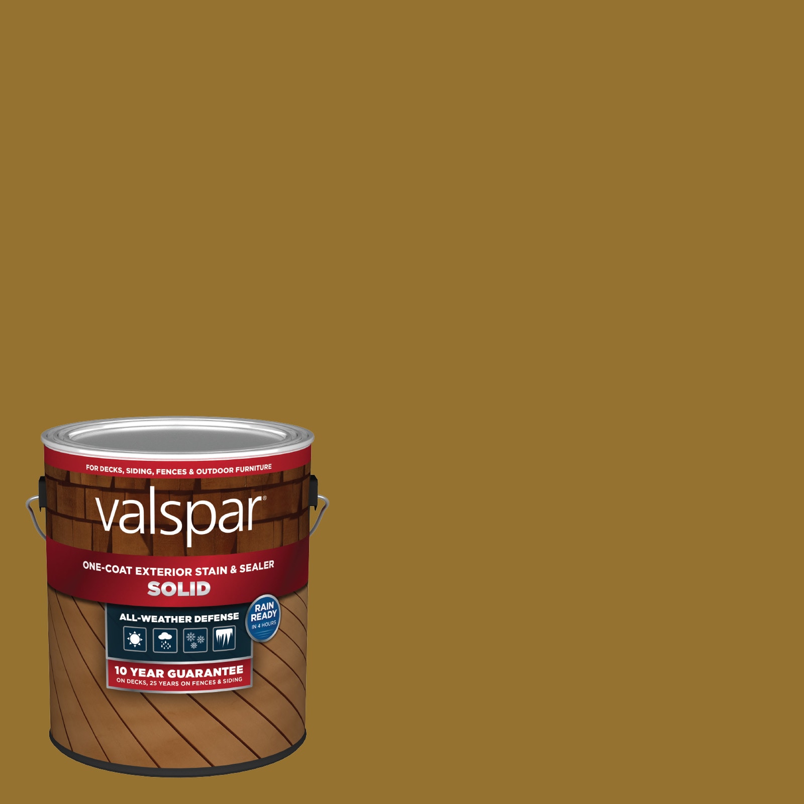 Hot Curry Solid Exterior Wood Stain and Sealer (1-Gallon) in Yellow | - Valspar HOT CURRY-1028091