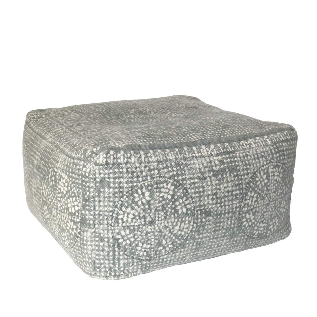 HomeRoots 4000393474 Modern Light Grey Pouf Ottoman