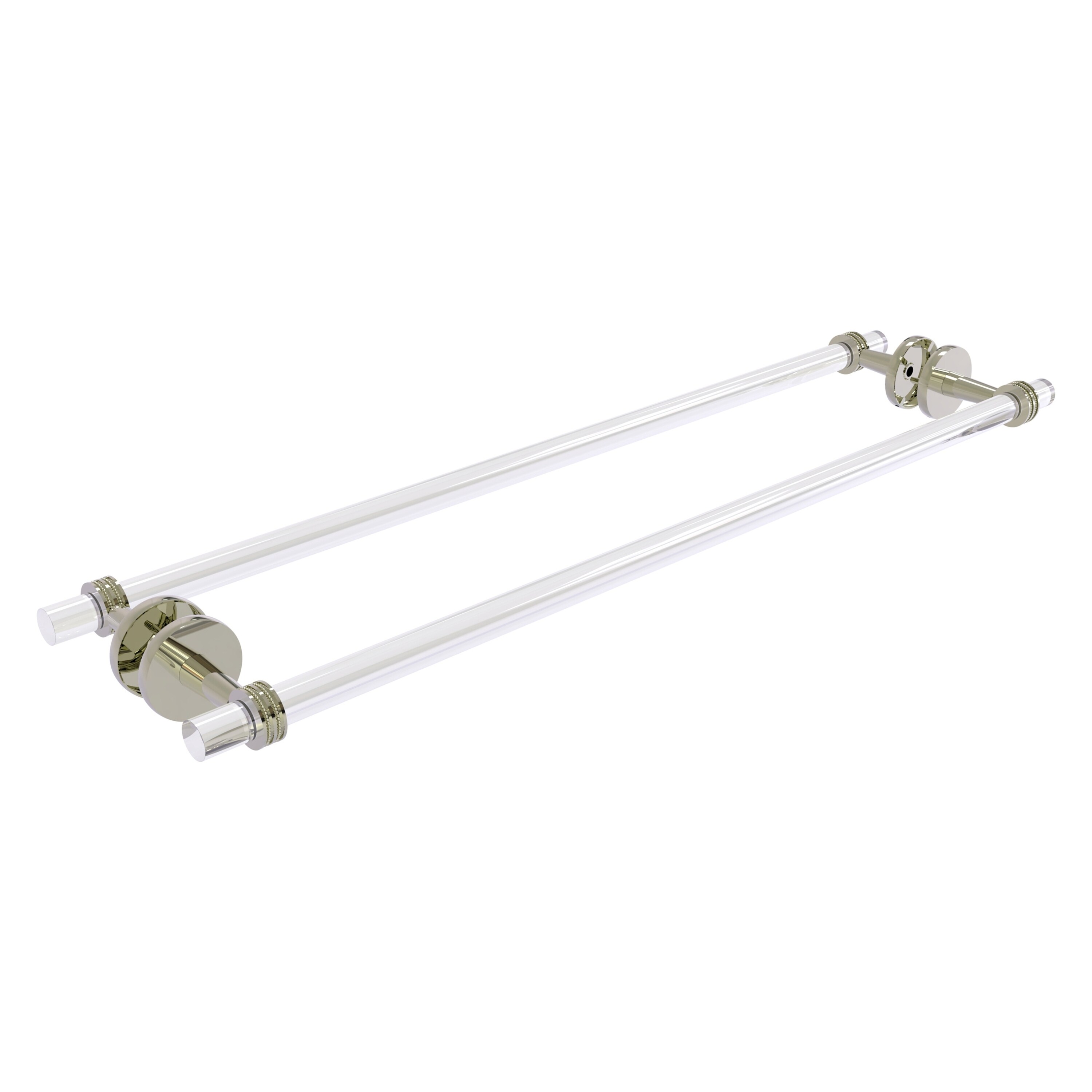 Allied Brass CV-41D-BB-30-PNI Clearview 30-in double Polished Nickel Wall mount Double Towel Bar