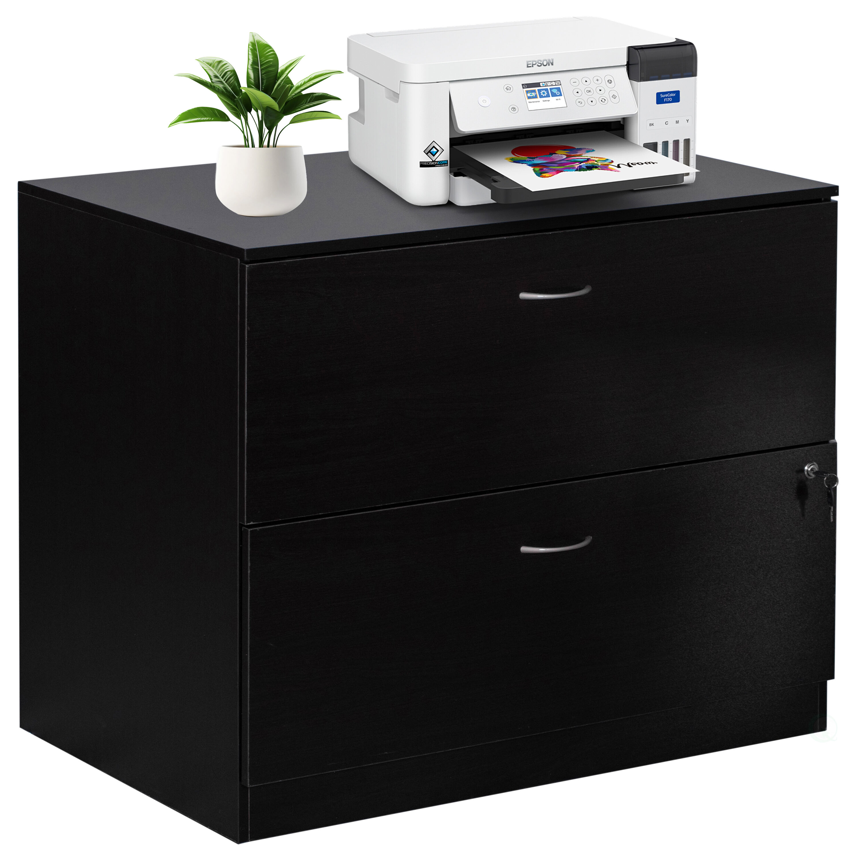 Basicwise QI004697.BK Black 2 -Drawer 35.75-in File Cabinet