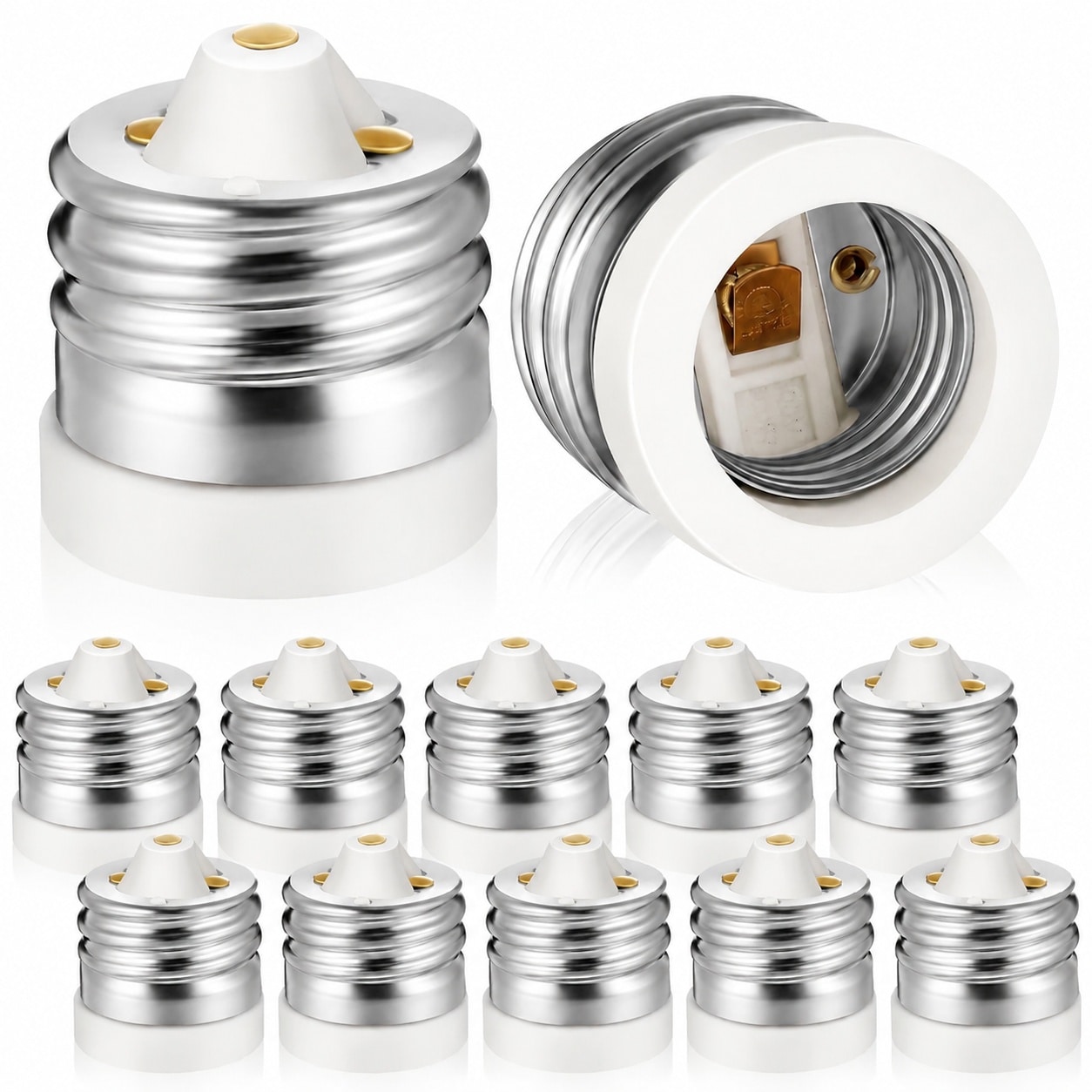 Oyezvary 10 Pack E39 to E26 Socket Adapters Ceramic Mogul Base to ...