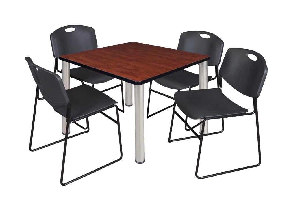 Regency TB4848CHBPCM44BK Breakroom Red 4-Person Training Table (48-in W x 29-in H)
