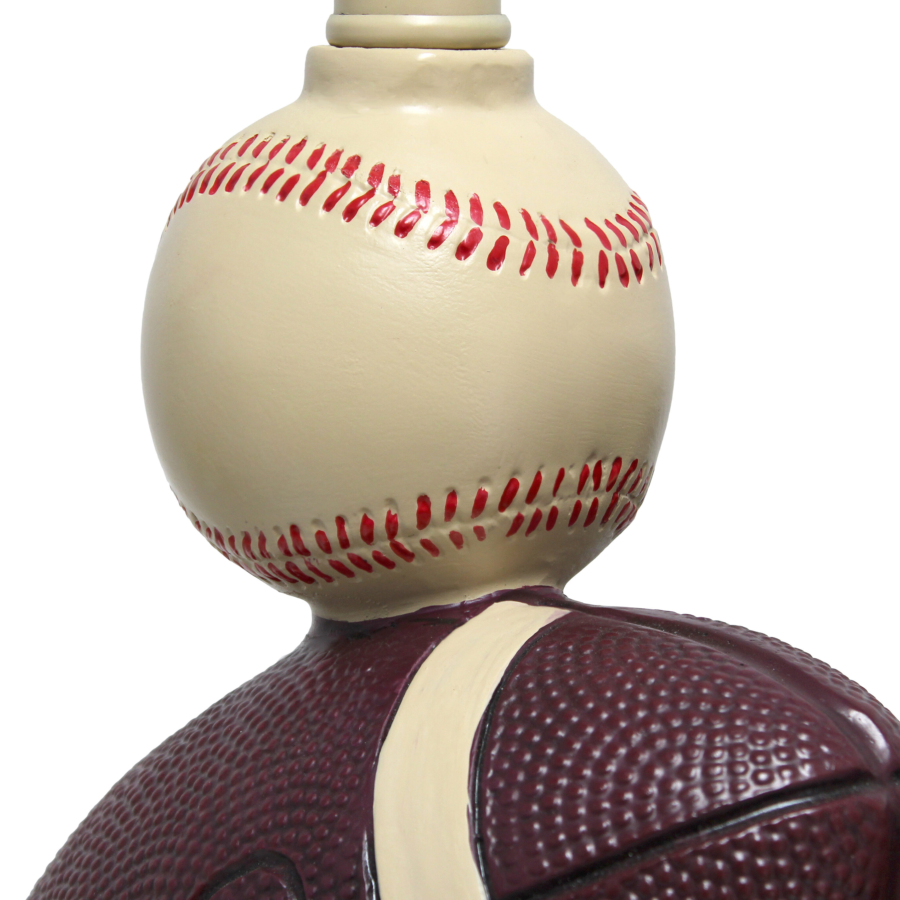22" White Polyresin Sports Combo Table Lamp for Kids