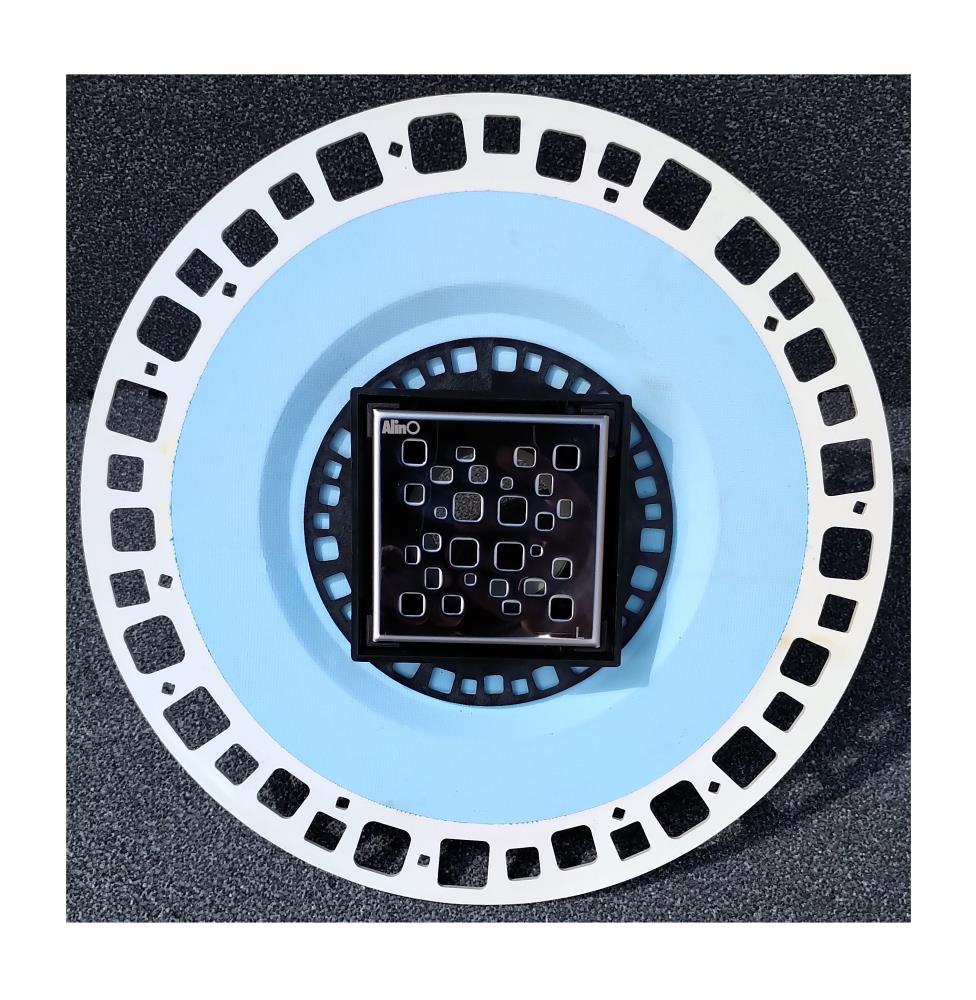 AlinO SDP-SQ-BLK44 Square PVC Shower Drain 4-in Black Square Hole Grate for 2-in and 3-in Pipe Outlet
