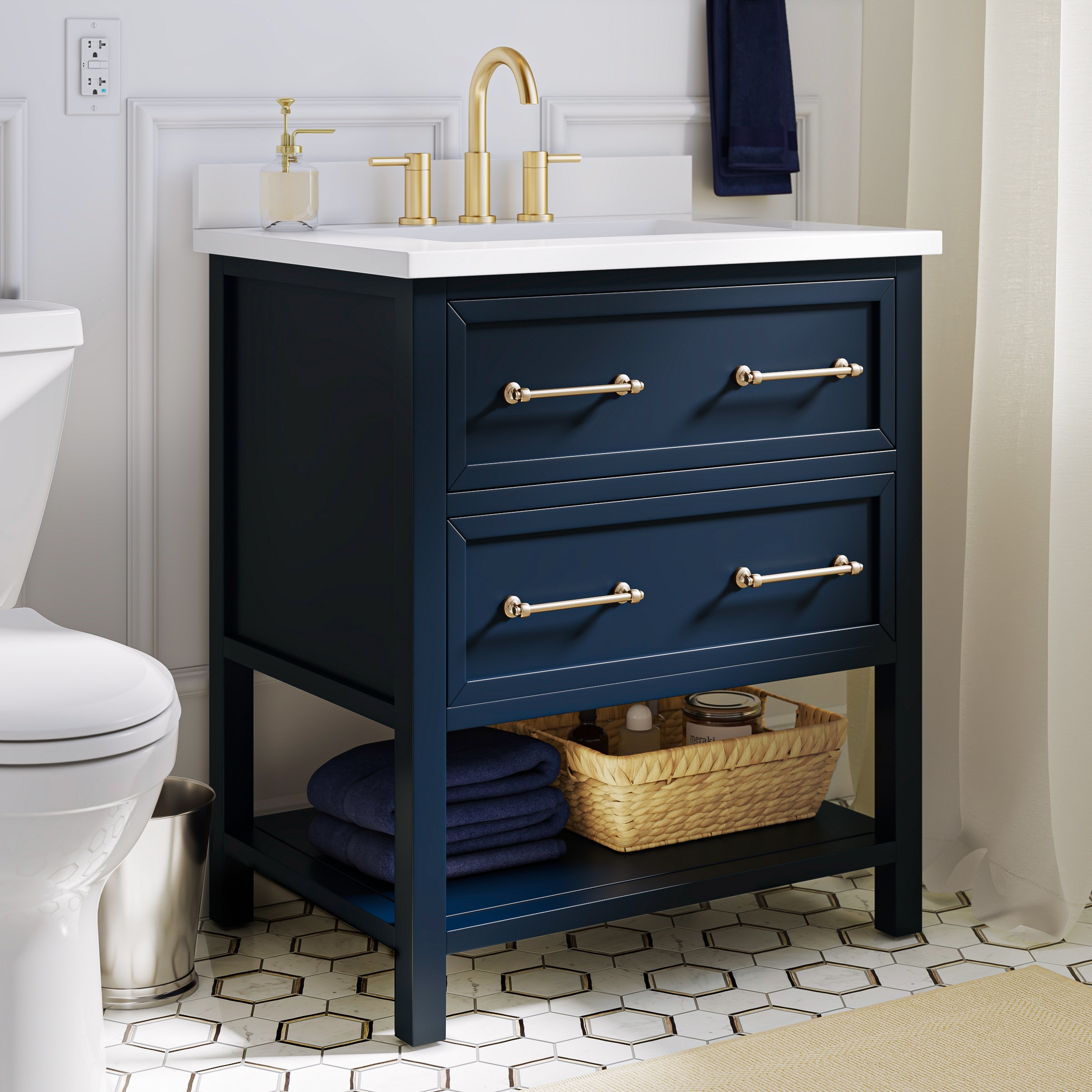 allen + roth A+R 60-IN WINDSOR BLUE VANITY at