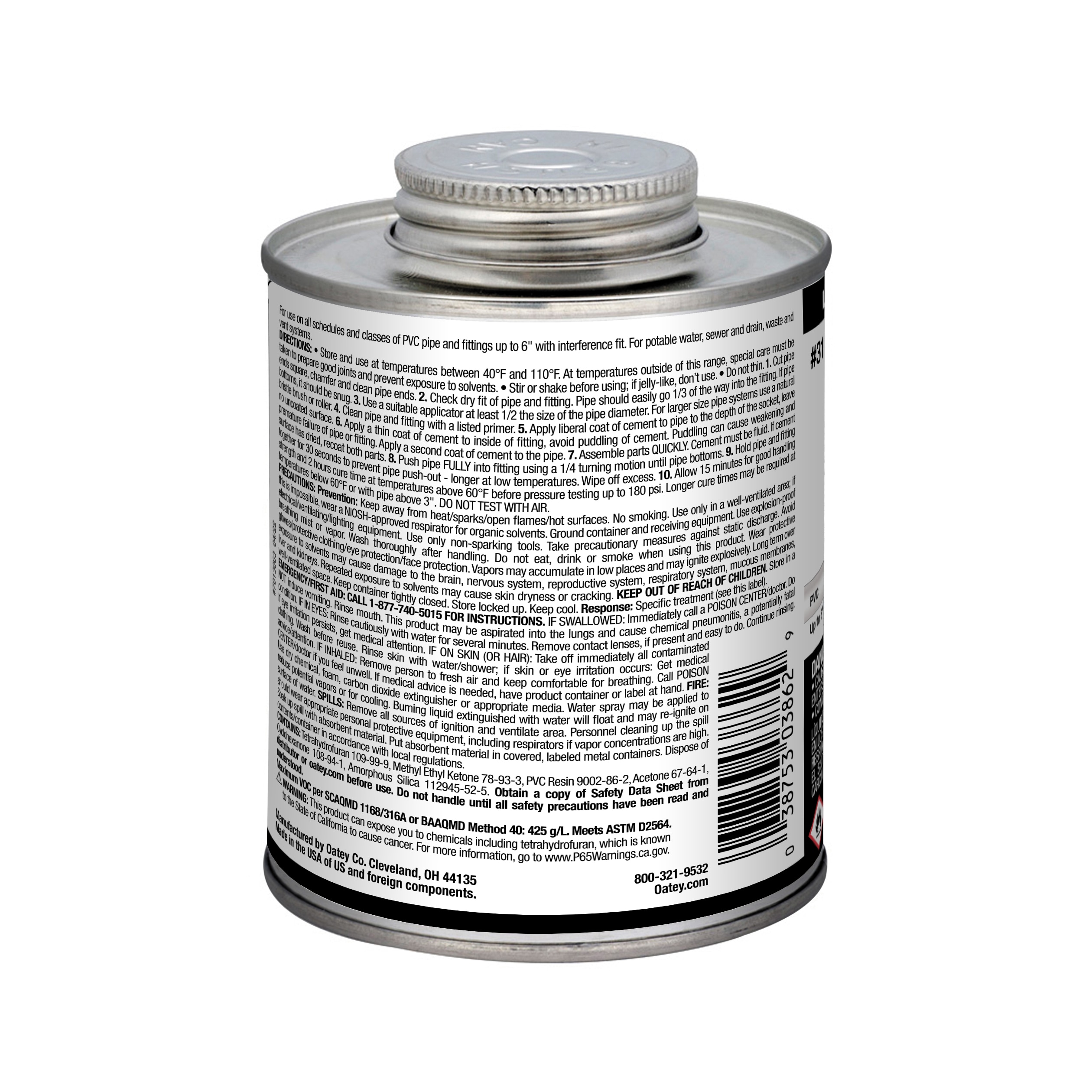 Oatey 31019LV Pipe-Cements-Primers-Cleaners - View #10