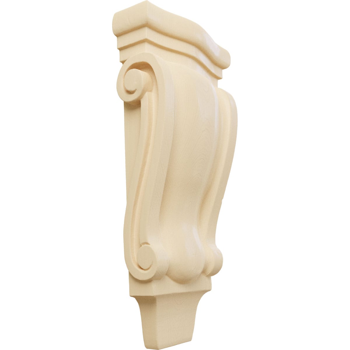 Ekena Millwork CORW05X02X10PTMA 4.75-in x 1.75-in x 10-in Unfinished Maple Wood Paintable/Stainable Corbel