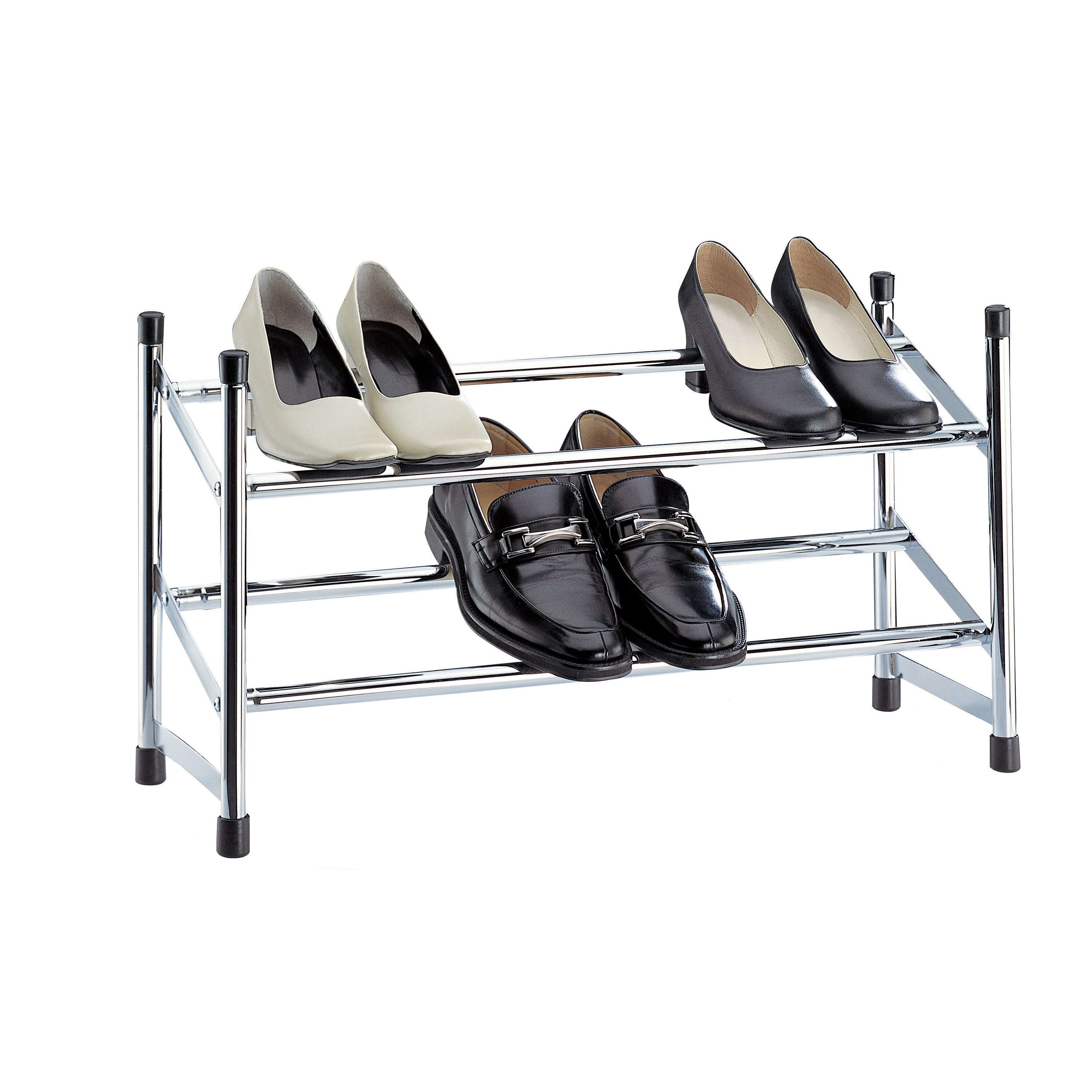 Organize It All 17.01-in H 2 Tier 6 Pair Espresso Metal Shoe Rack