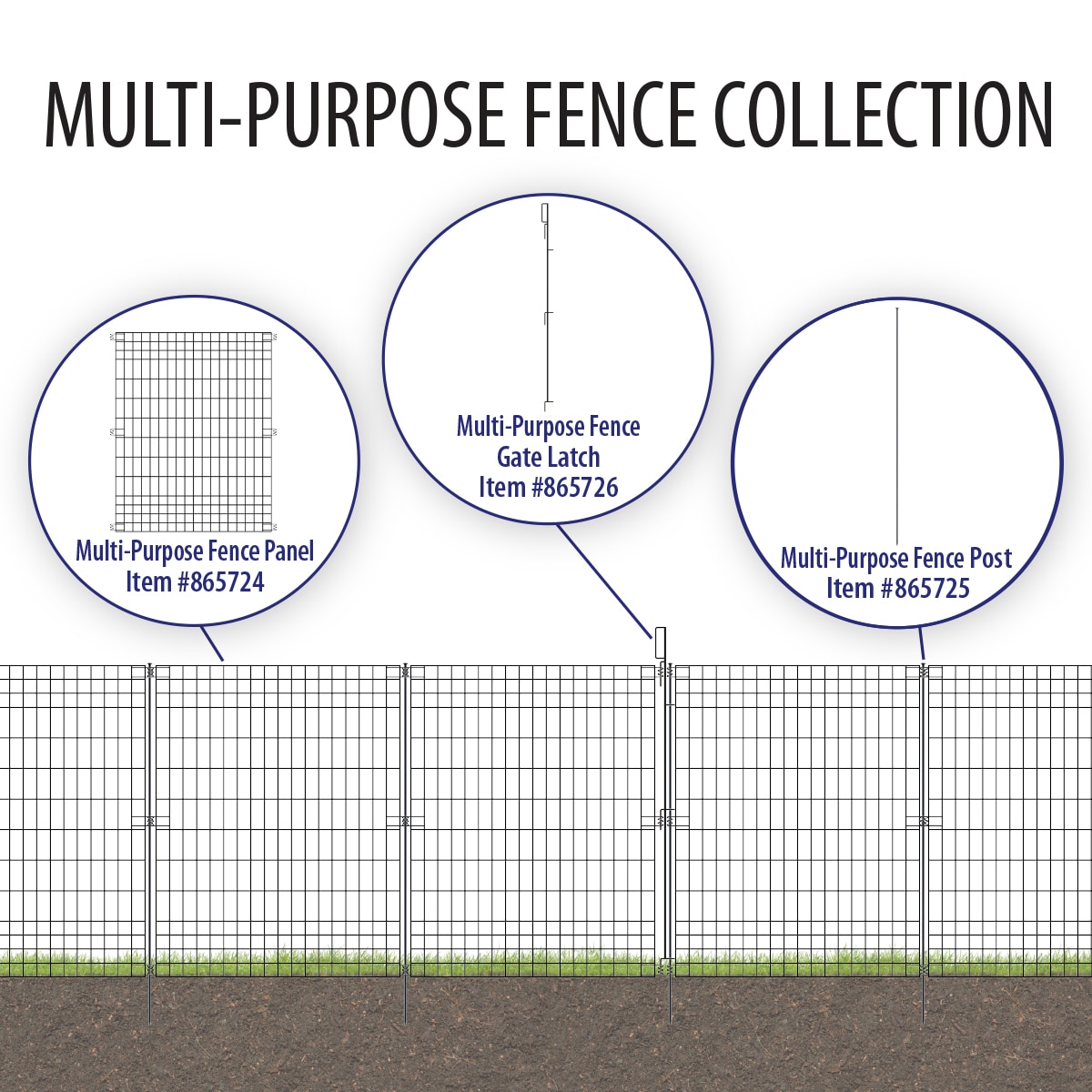 No Dig Multi-Purpose Fence 4-1/2-ft H x 1-1/2-in W Black Steel No Dig  Flat-top Garden Universal Fence Post at