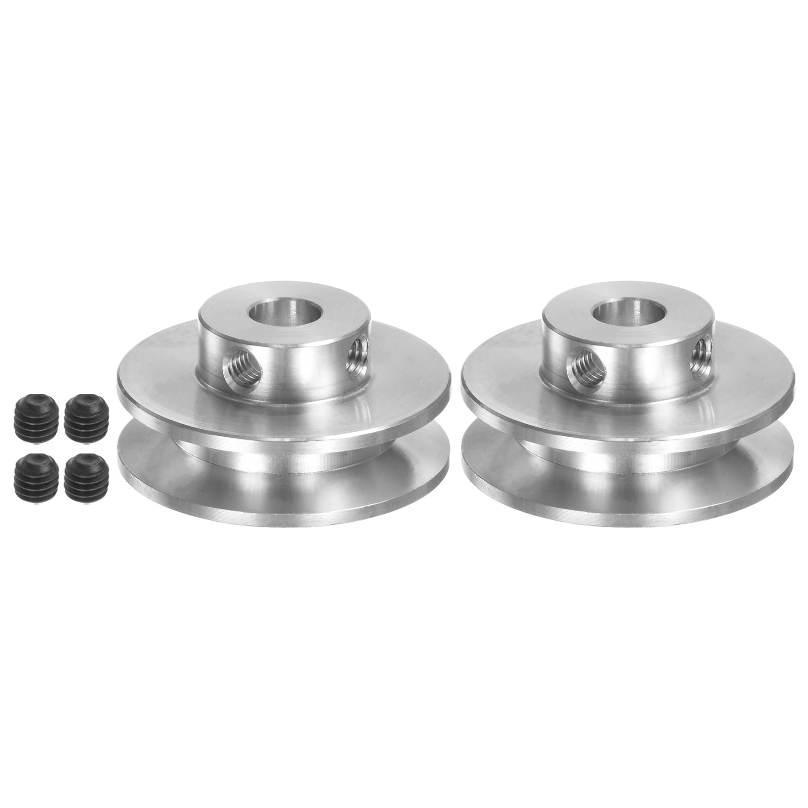 Harfington 2 Set V-Type Pulley 6mm Bore 31mm Outer Dia Single Groove Aluminum Alloy for 3-5MM PU Round Belt Motor Shaft Drilling Machine