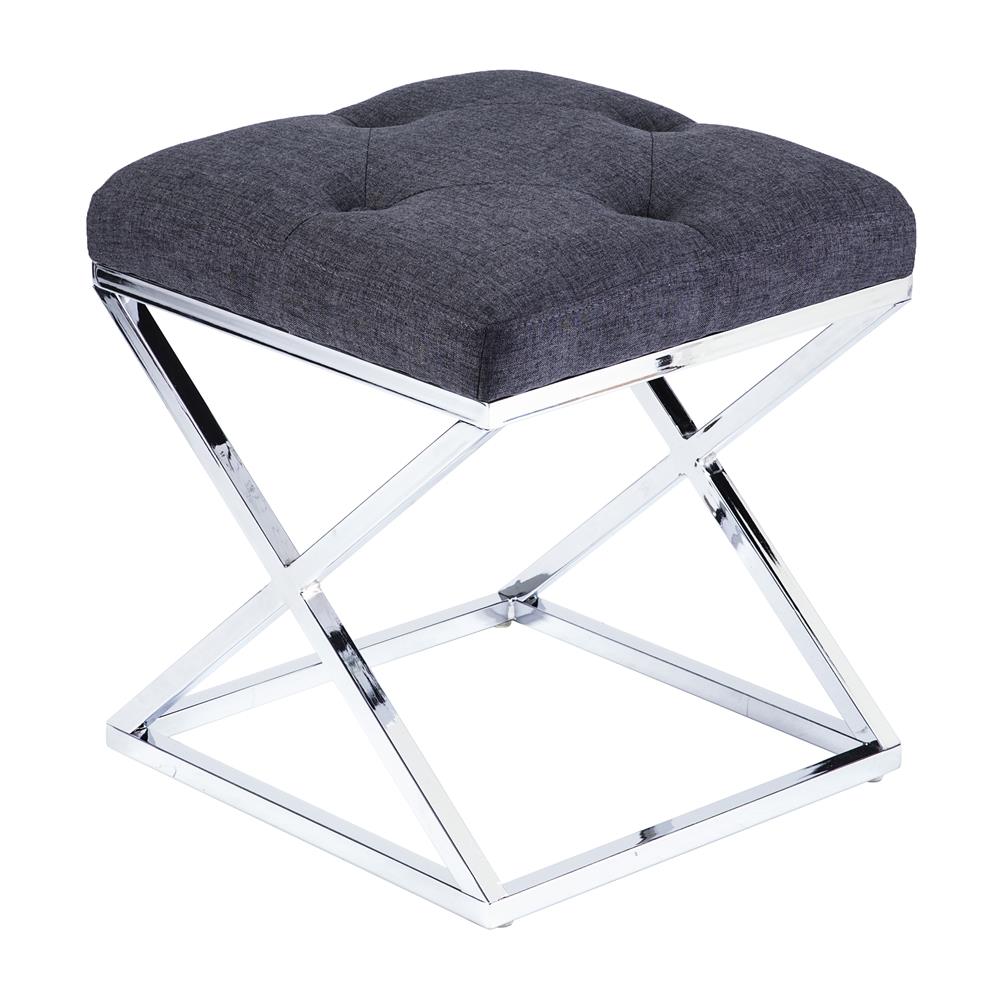 Boston Loft Furnishings ATG6908 Keller Glam Chrome Ottoman