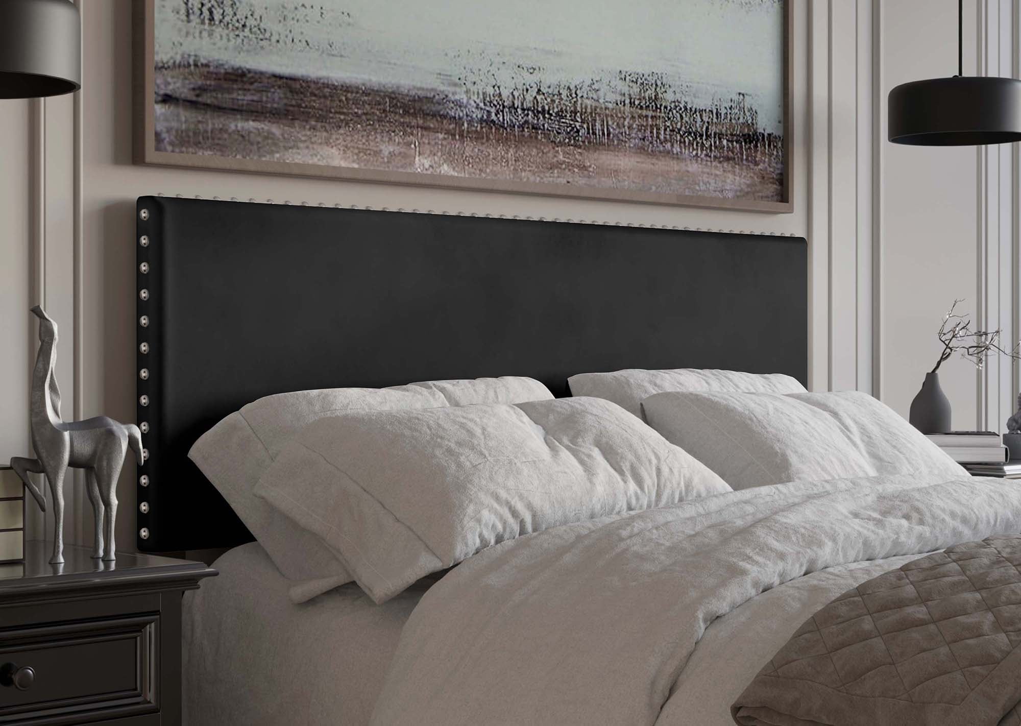 CasePiece C8376TUHB-BK-VV Black Twin Velvet Upholstered Headboard