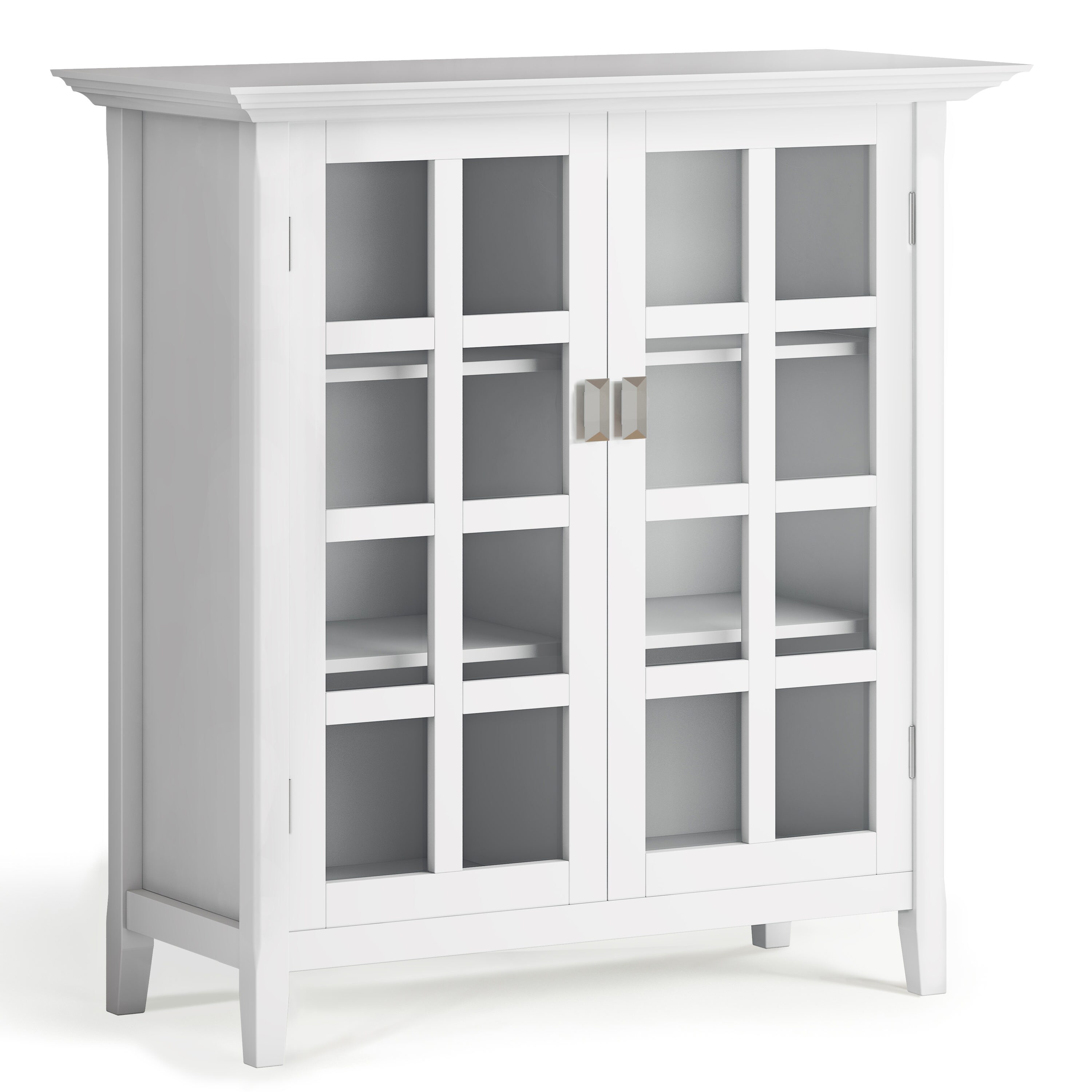 Simpli Home AXCART15-WH Artisan White Transitional Wood Media Cabinet