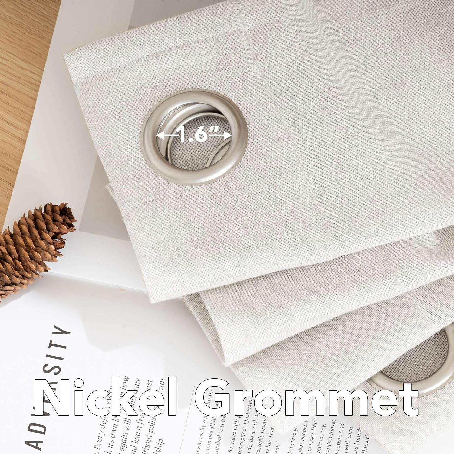 H.Versailtex RINGDM5284NATURAL curtains - View #3