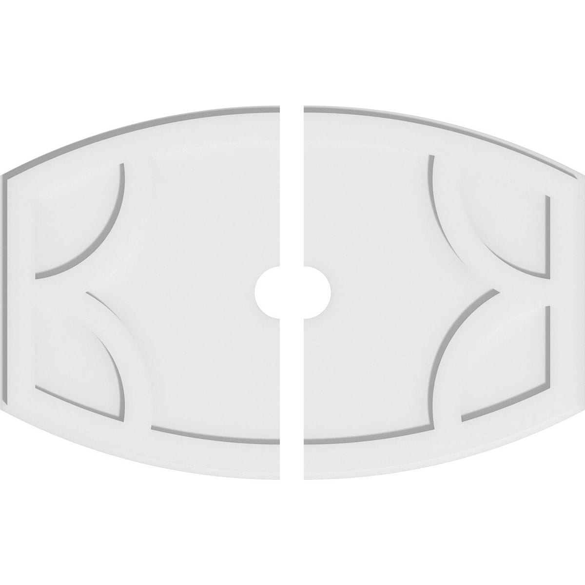 Ekena Millwork CMP32X21KY2-03000 Kailey 32-in W x 21.375-in L Contemporary White PVC Split Ceiling Medallion
